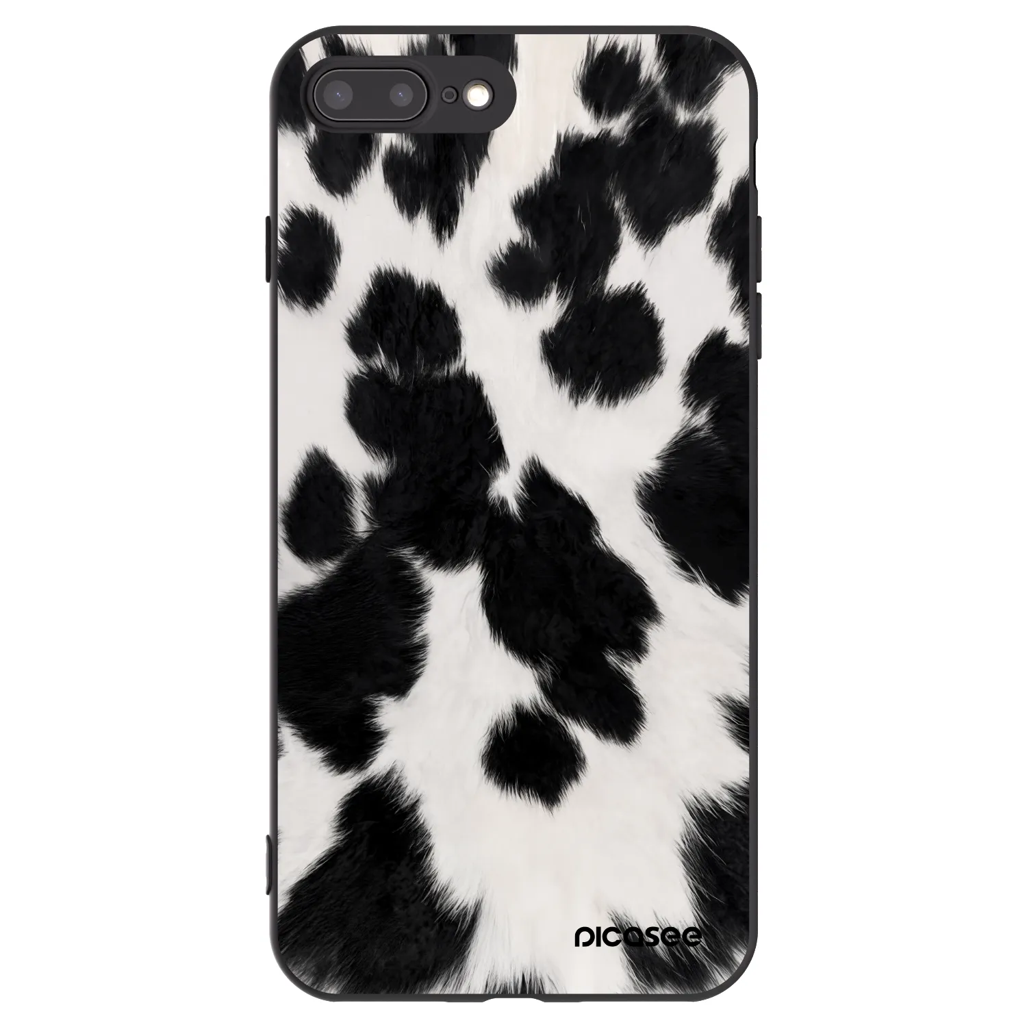 Picasee silikonowe czarne etui na Apple iPhone 8 Plus - Black Moo