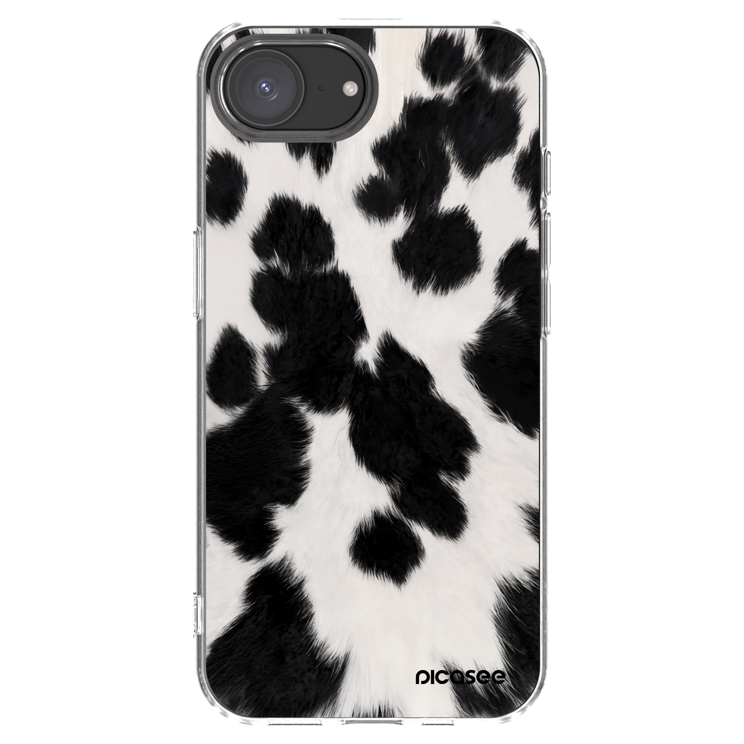 Picasee silikonowe przeźroczyste etui na Apple iPhone 16e - Black Moo