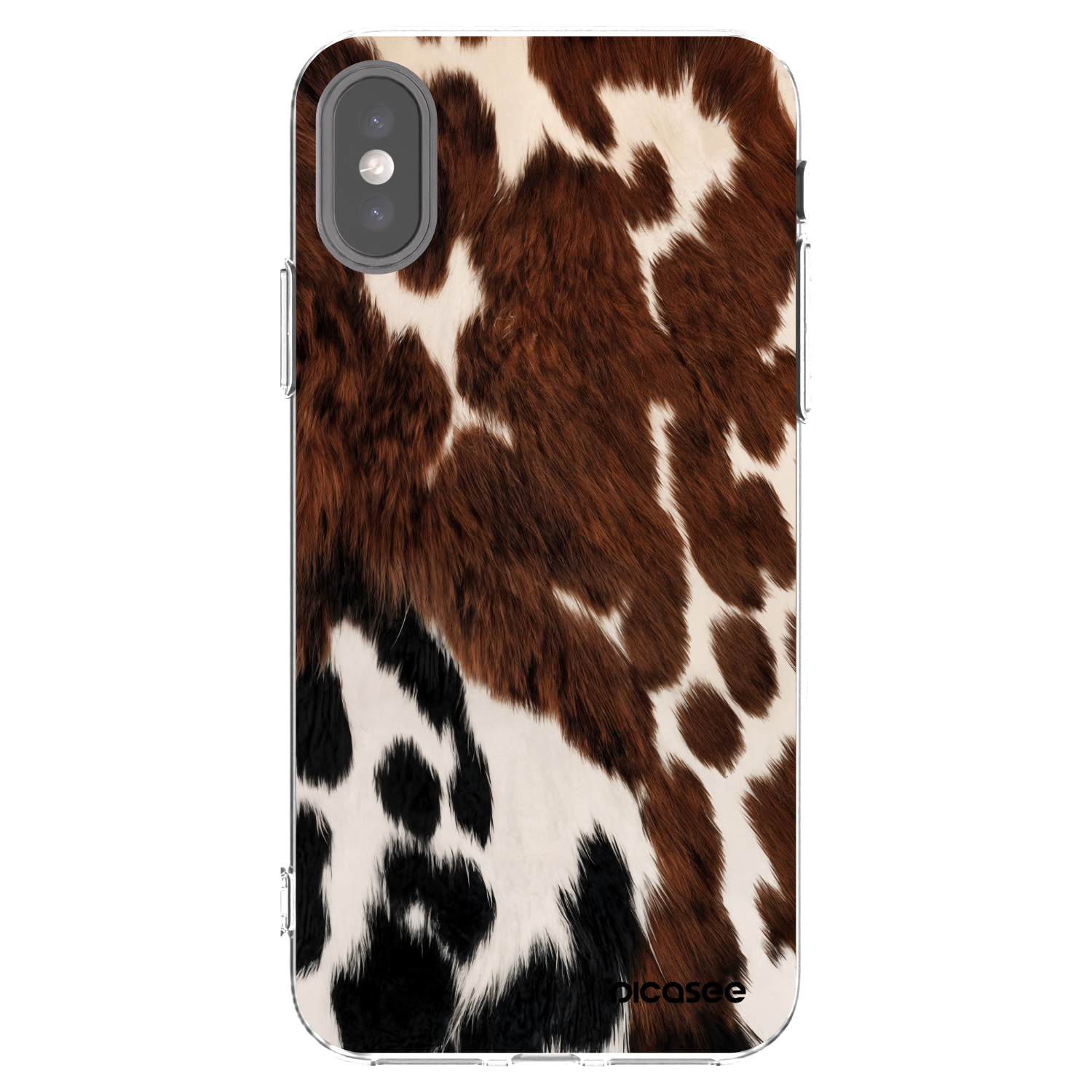 Picasee silikonowe przeźroczyste etui na Apple iPhone X/XS - Rust