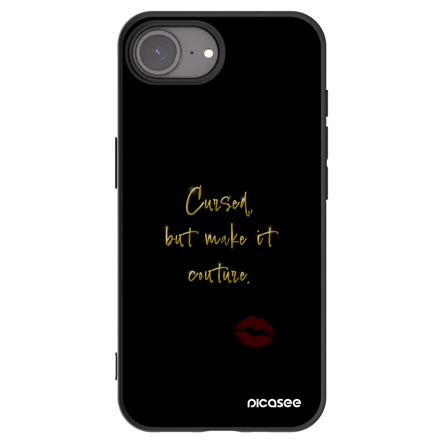 Picasee silikonowe czarne etui na Apple iPhone 16e - Cursed