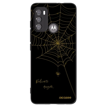 Picasee silikonowe czarne etui na Motorola Moto G60 - Delicate danger