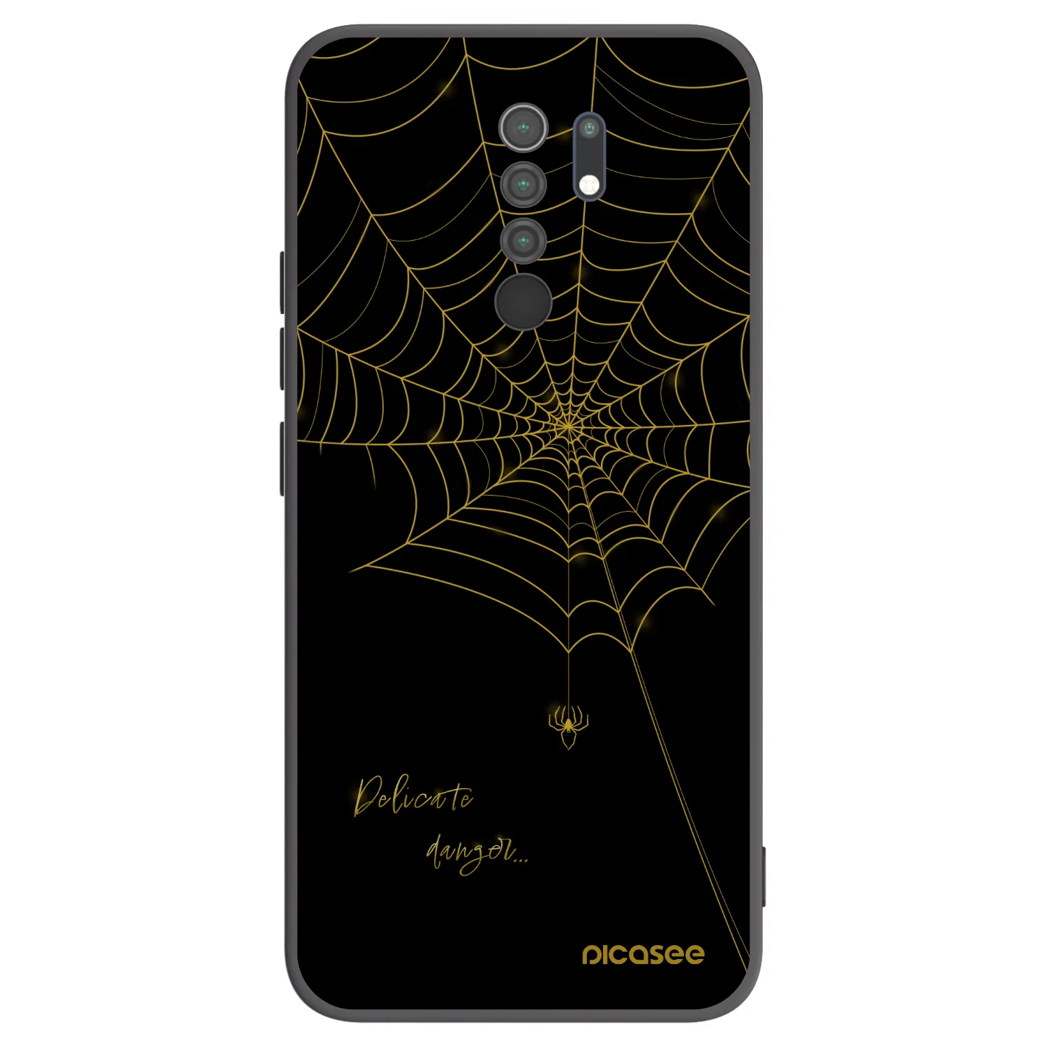 Picasee silikonowe czarne etui na Xiaomi Redmi 9 - Delicate danger