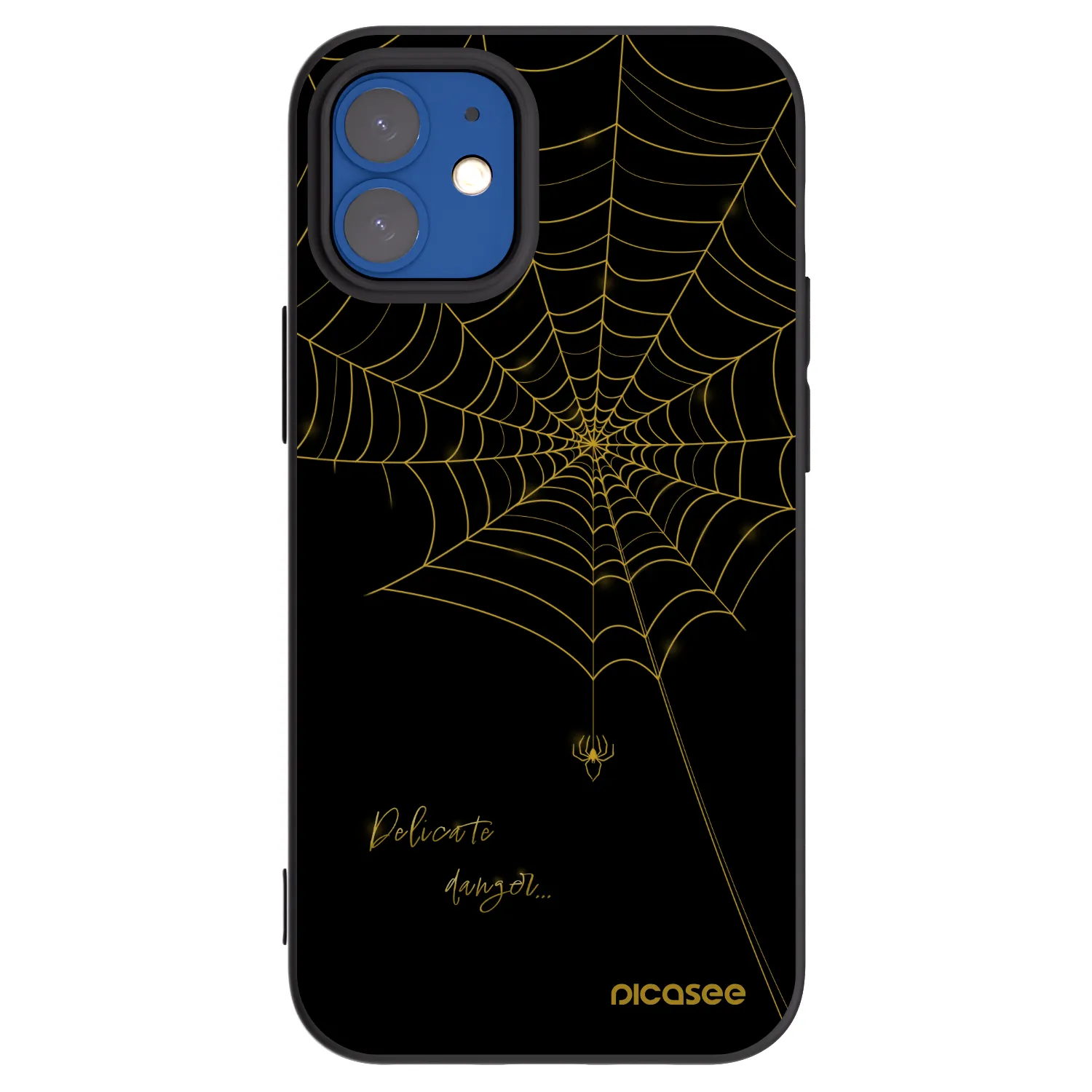 Picasee silikonowe czarne etui na Apple iPhone 12 mini - Delicate danger