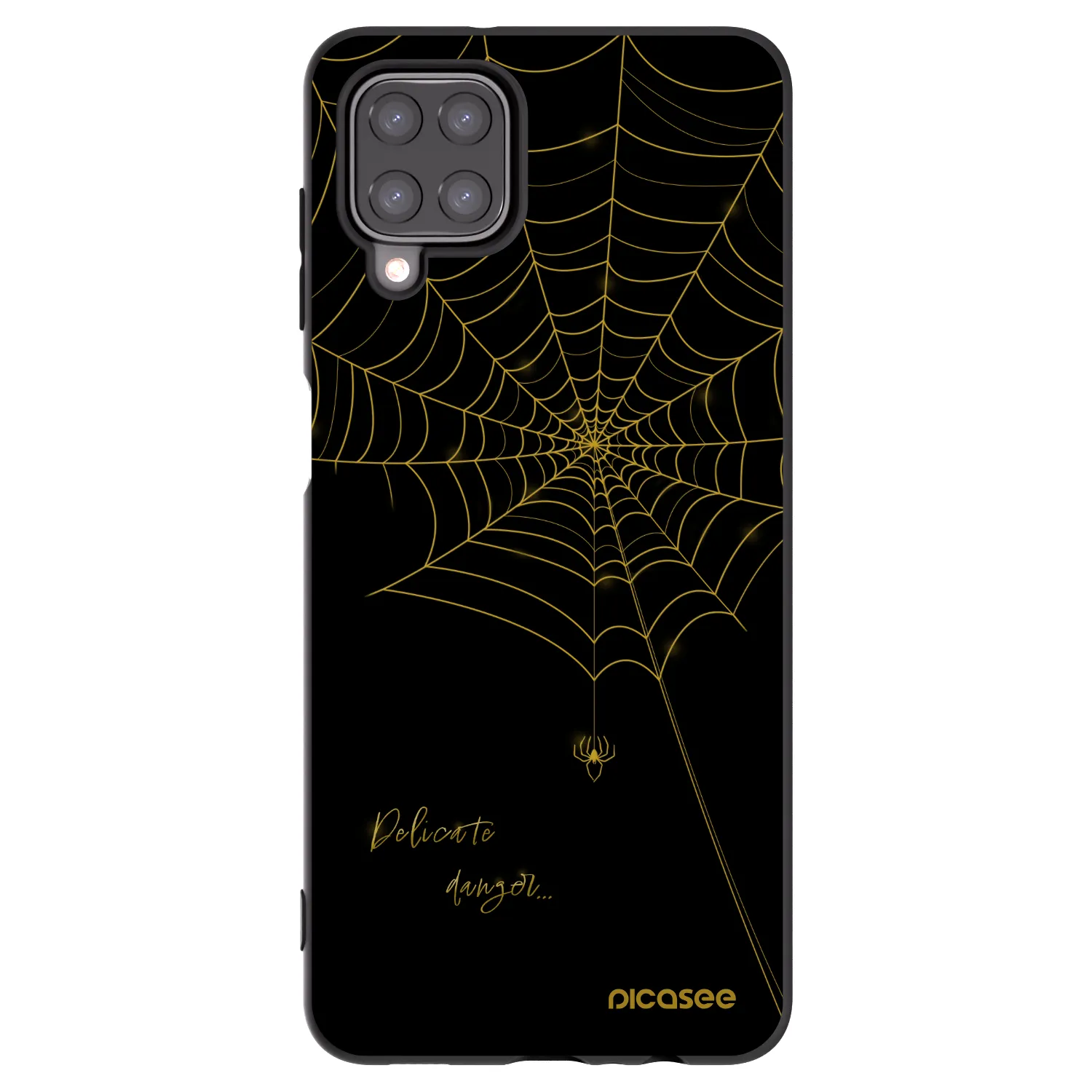 Picasee silikonowe czarne etui na Samsung Galaxy A12 A125F - Delicate danger