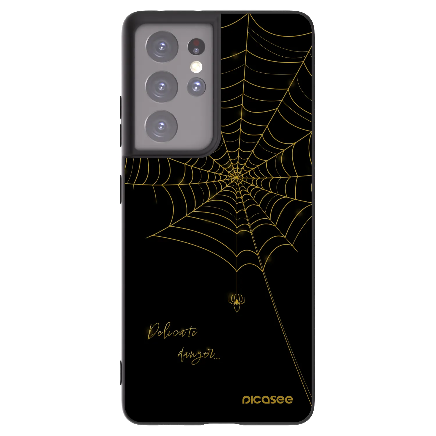 Picasee silikonowe czarne etui na Samsung Galaxy S21 Ultra 5G G998B - Delicate danger