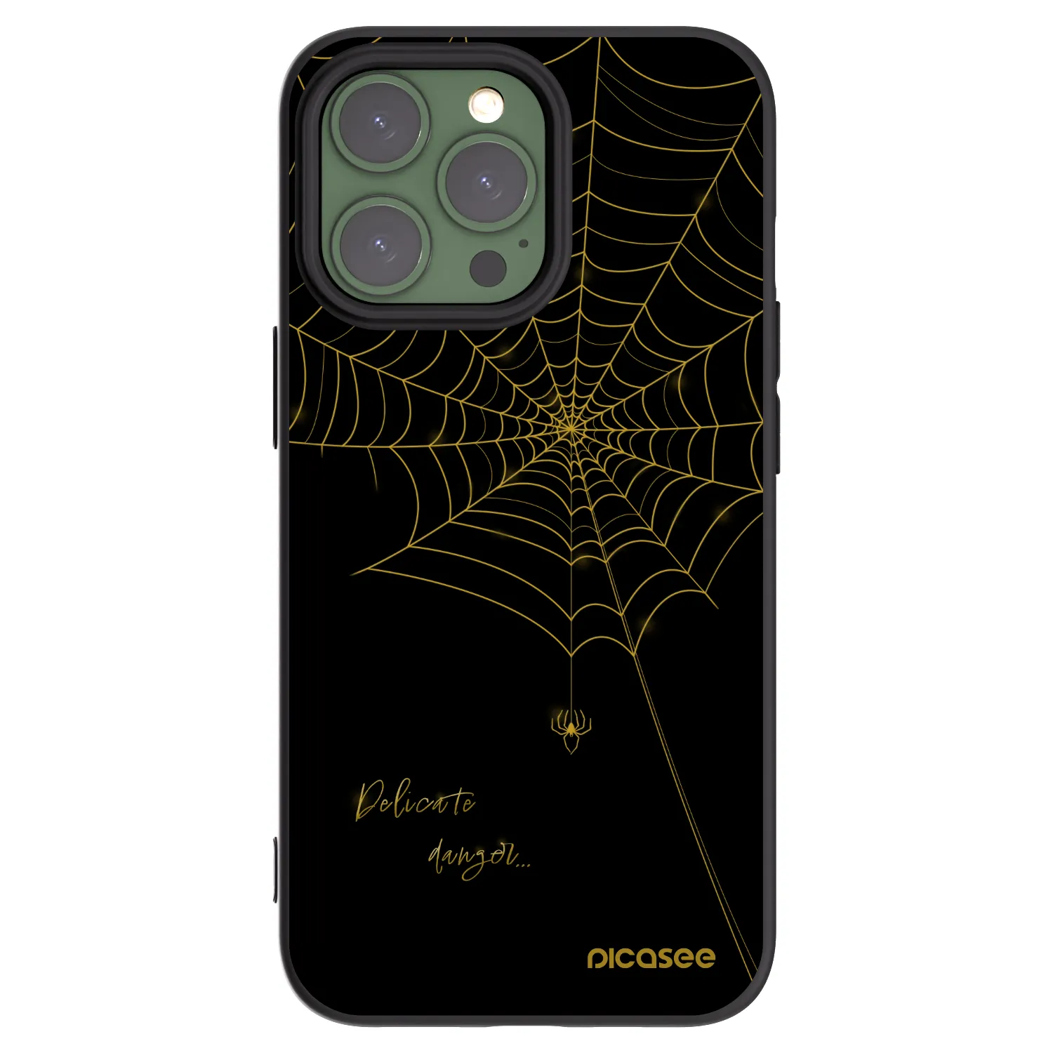 Picasee silikonowe czarne etui na Apple iPhone 13 Pro - Delicate danger