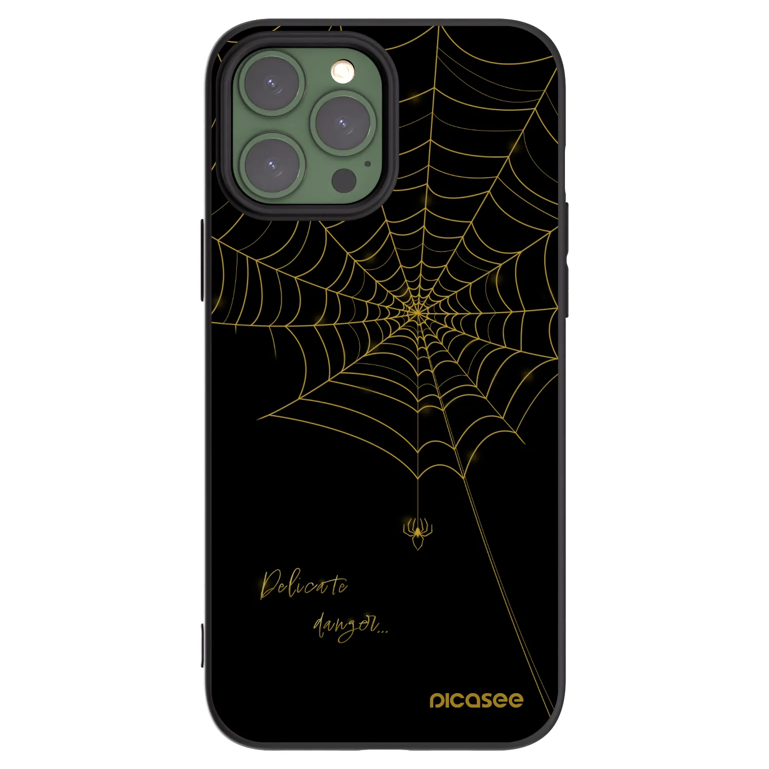 Picasee silikonowe czarne etui na Apple iPhone 13 Pro Max - Delicate danger