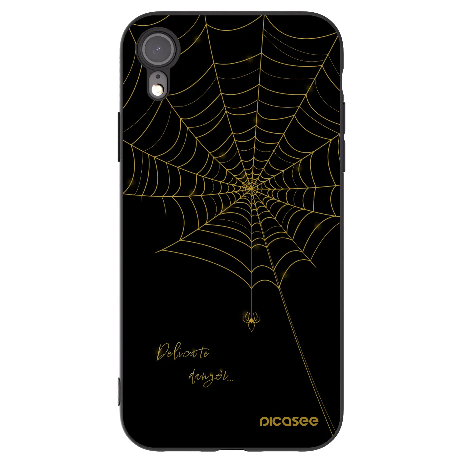 Picasee silikonowe czarne etui na Apple iPhone XR - Delicate danger