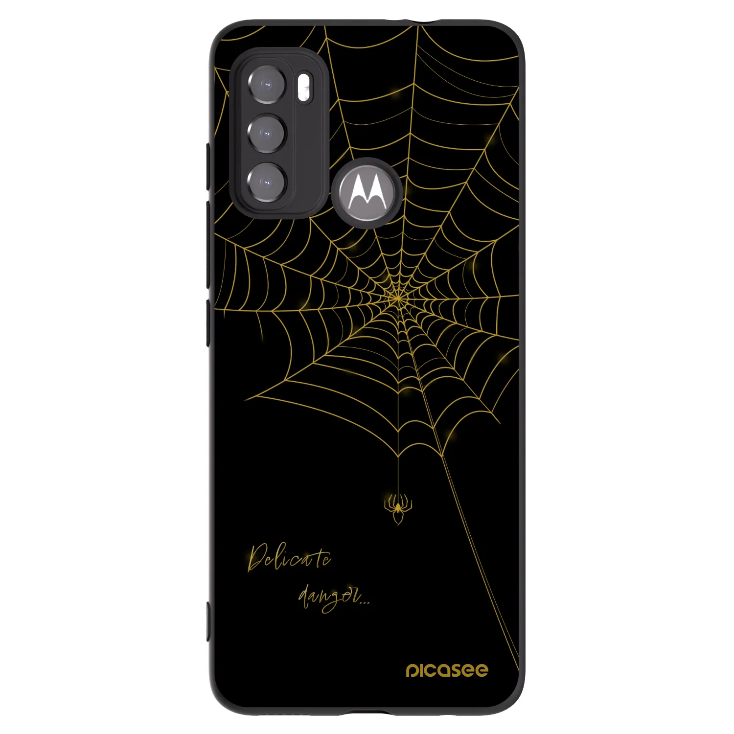 Picasee silikonowe czarne etui na Motorola Moto G60 - Delicate danger