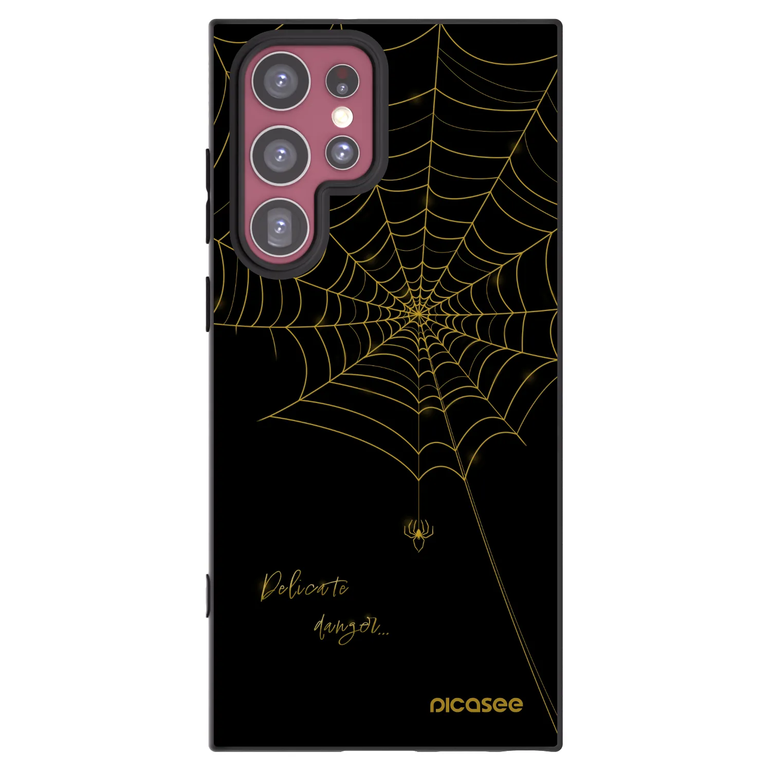 Picasee silikonowe czarne etui na Samsung Galaxy S22 Ultra 5G - Delicate danger