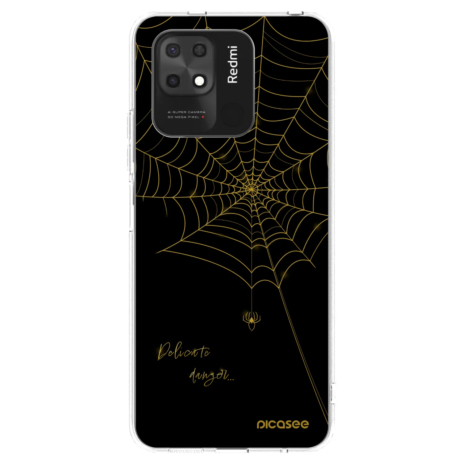 Picasee silikonowe przeźroczyste etui na Xiaomi Redmi 10C - Delicate danger