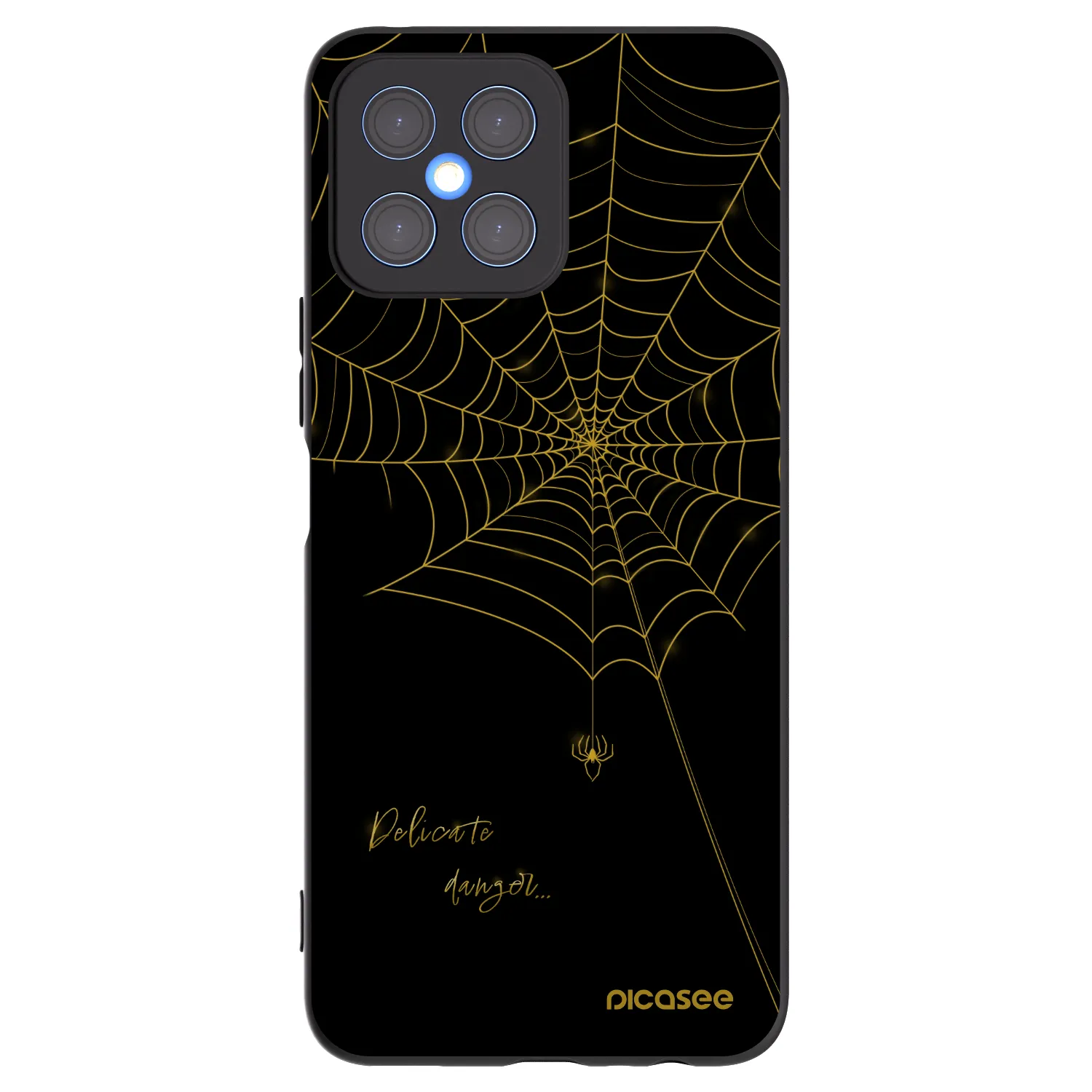 Picasee silikonowe czarne etui na Honor X8 4G - Delicate danger