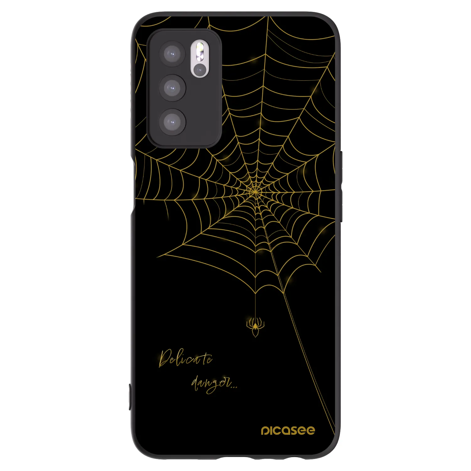 Picasee silikonowe czarne etui na OPPO A16s - Delicate danger