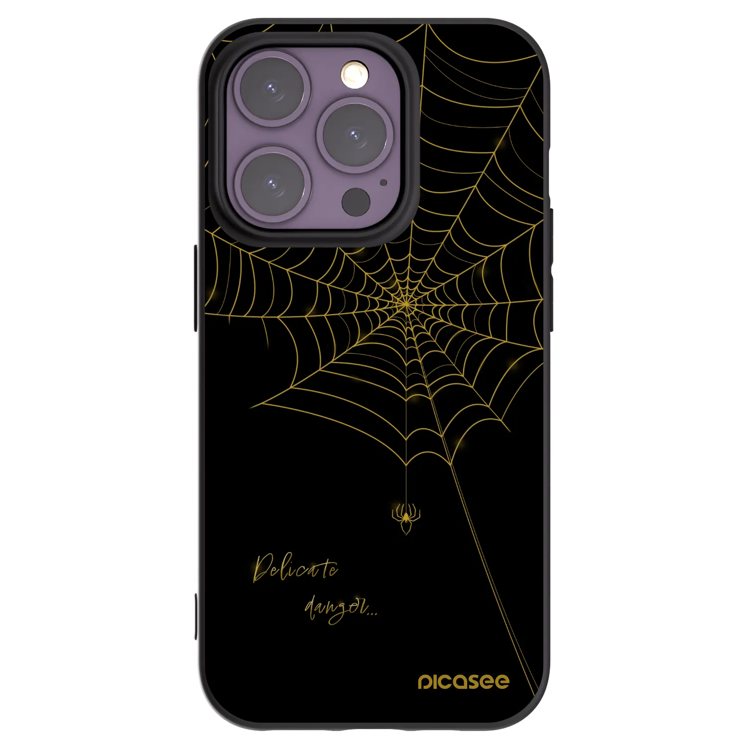 Picasee silikonowe czarne etui na Apple iPhone 14 Pro - Delicate danger
