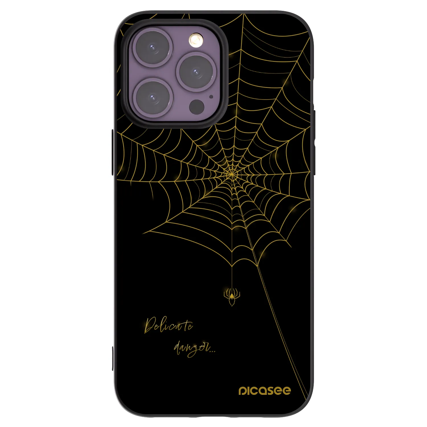 Picasee silikonowe czarne etui na Apple iPhone 14 Pro Max - Delicate danger