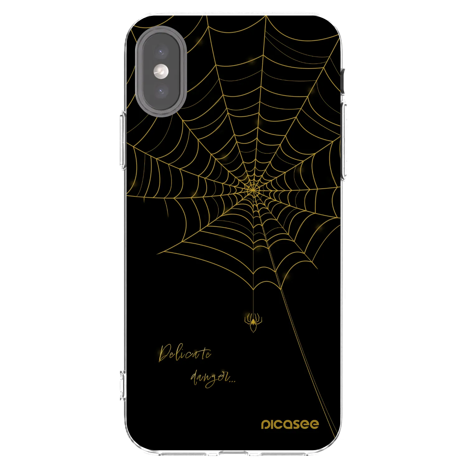 Picasee silikonowe przeźroczyste etui na Apple iPhone X/XS - Delicate danger