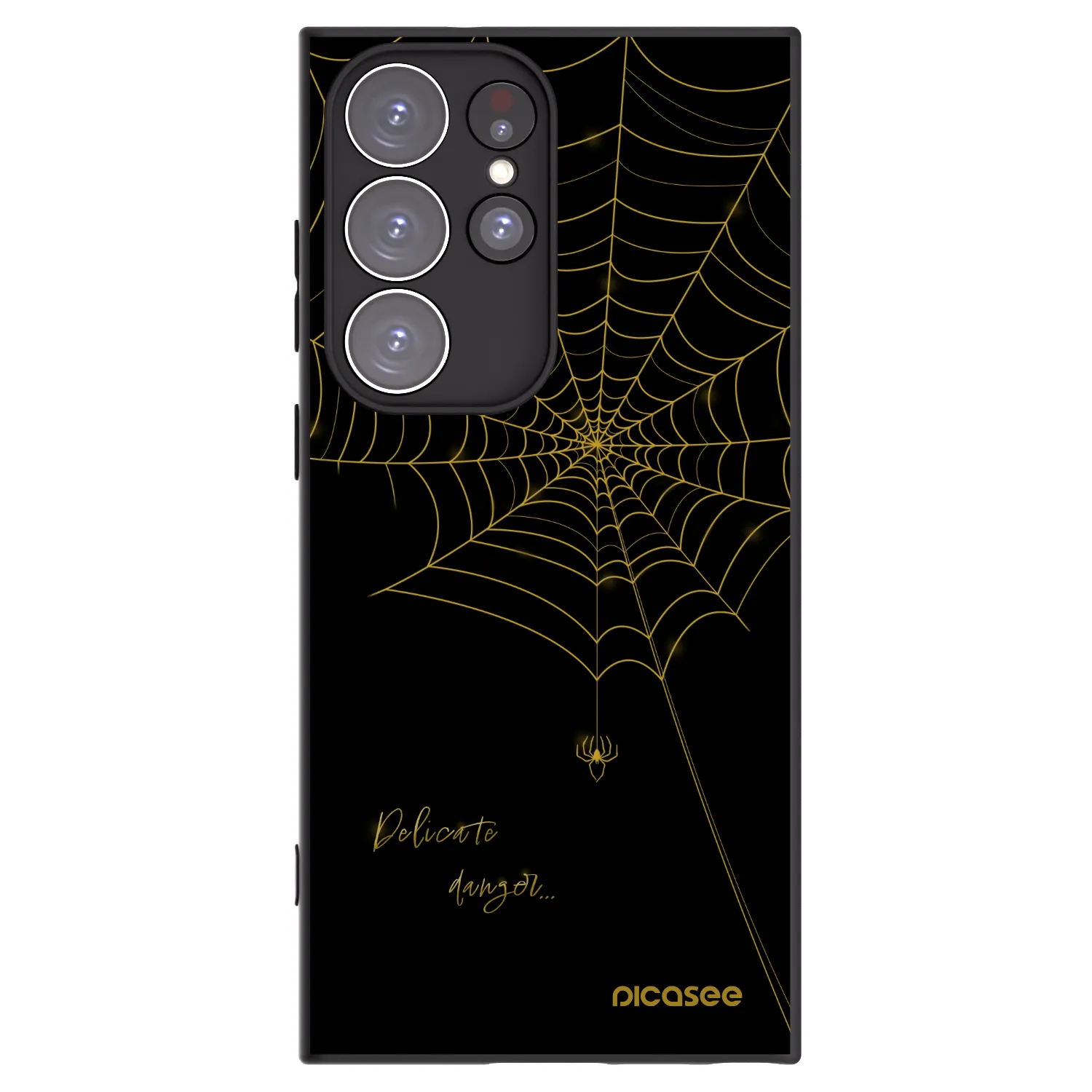 Picasee silikonowe czarne etui na Samsung Galaxy S23 Ultra 5G - Delicate danger