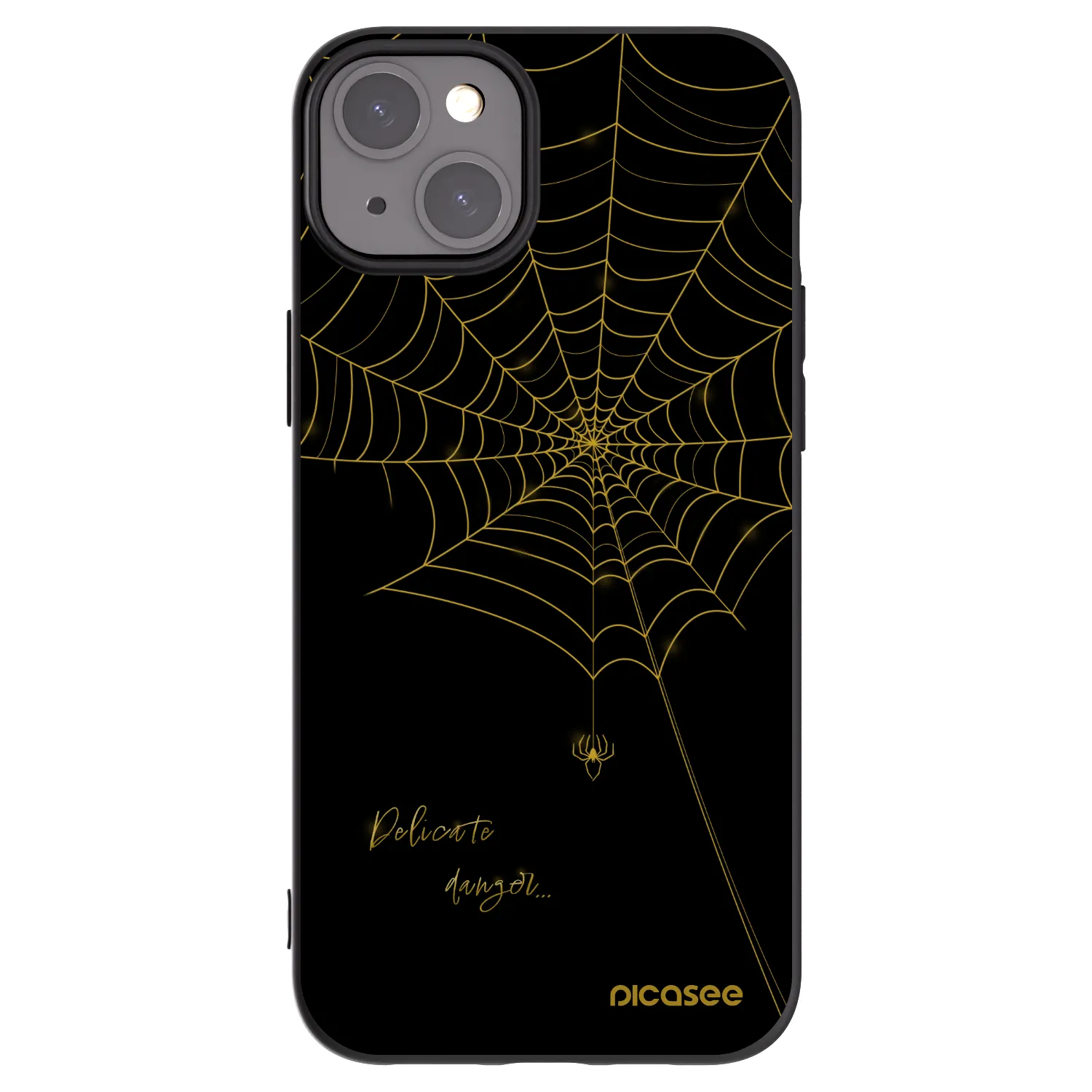 Picasee silikonowe czarne etui na Apple iPhone 15 Plus - Delicate danger