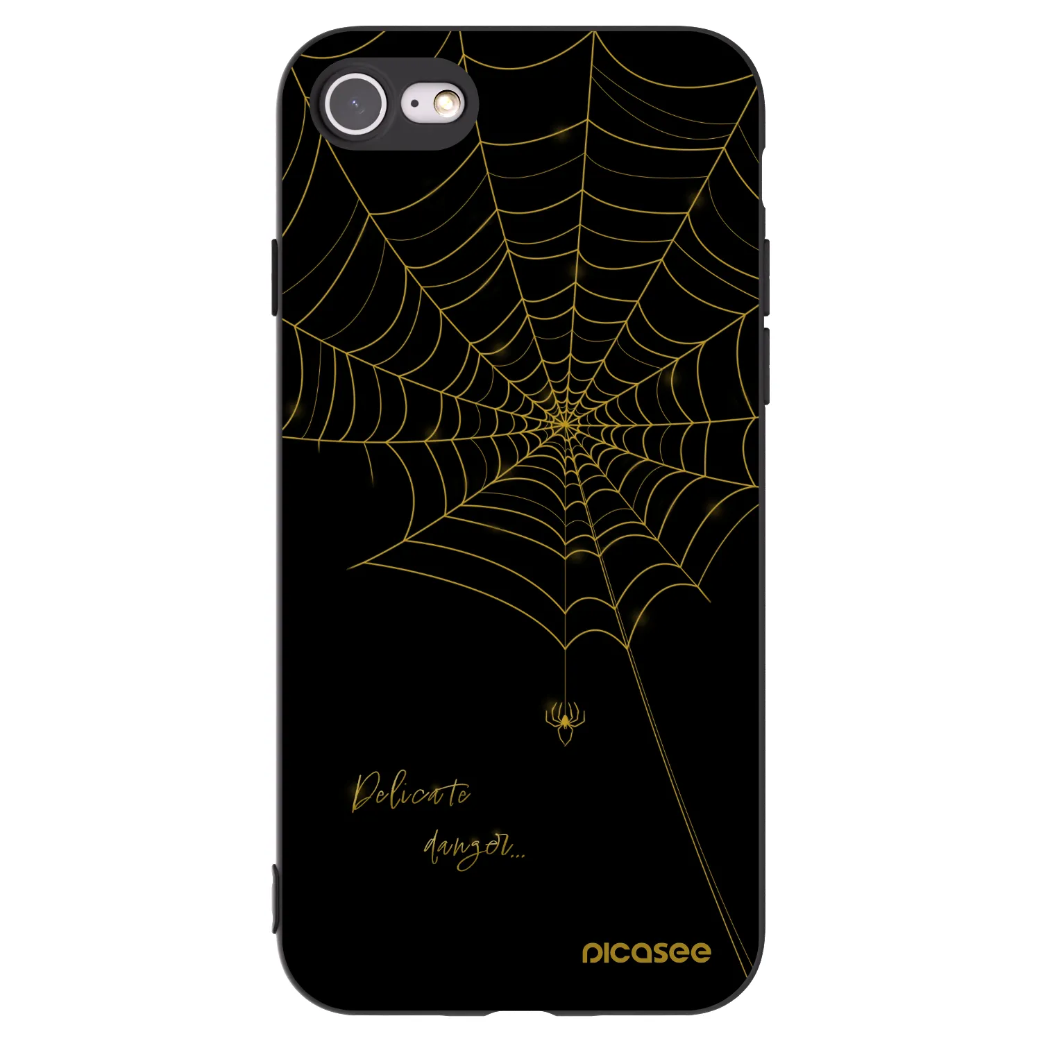 Picasee silikonowe czarne etui na Apple iPhone 7 - Delicate danger