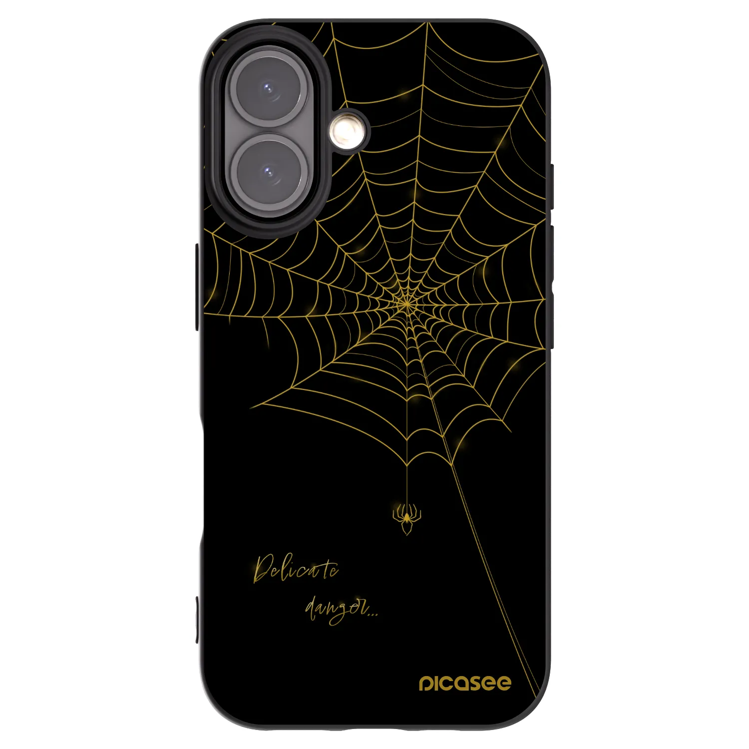 Picasee silikonowe czarne etui na Apple iPhone 16 - Delicate danger