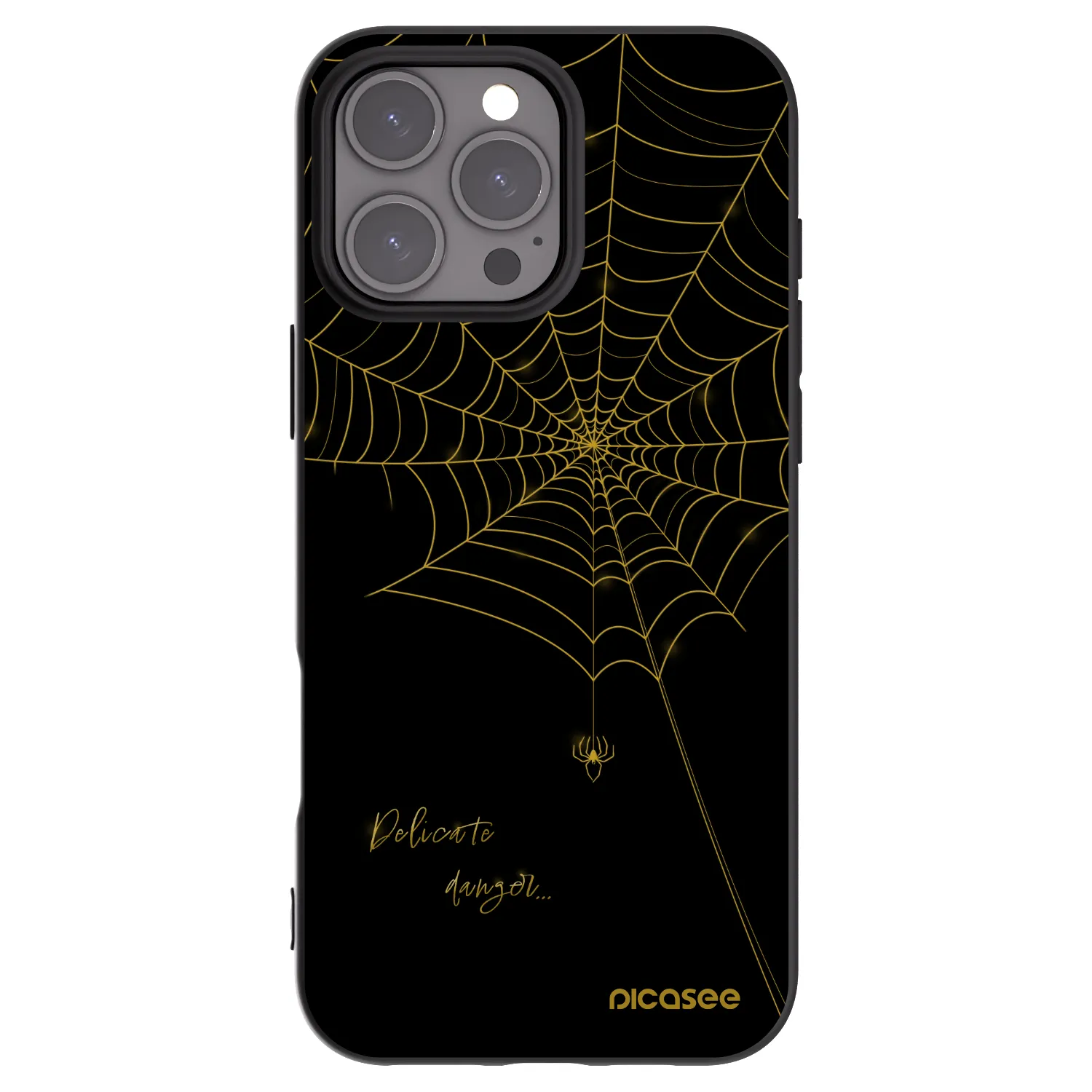 Picasee silikonowe czarne etui na Apple iPhone 16 Pro Max - Delicate danger