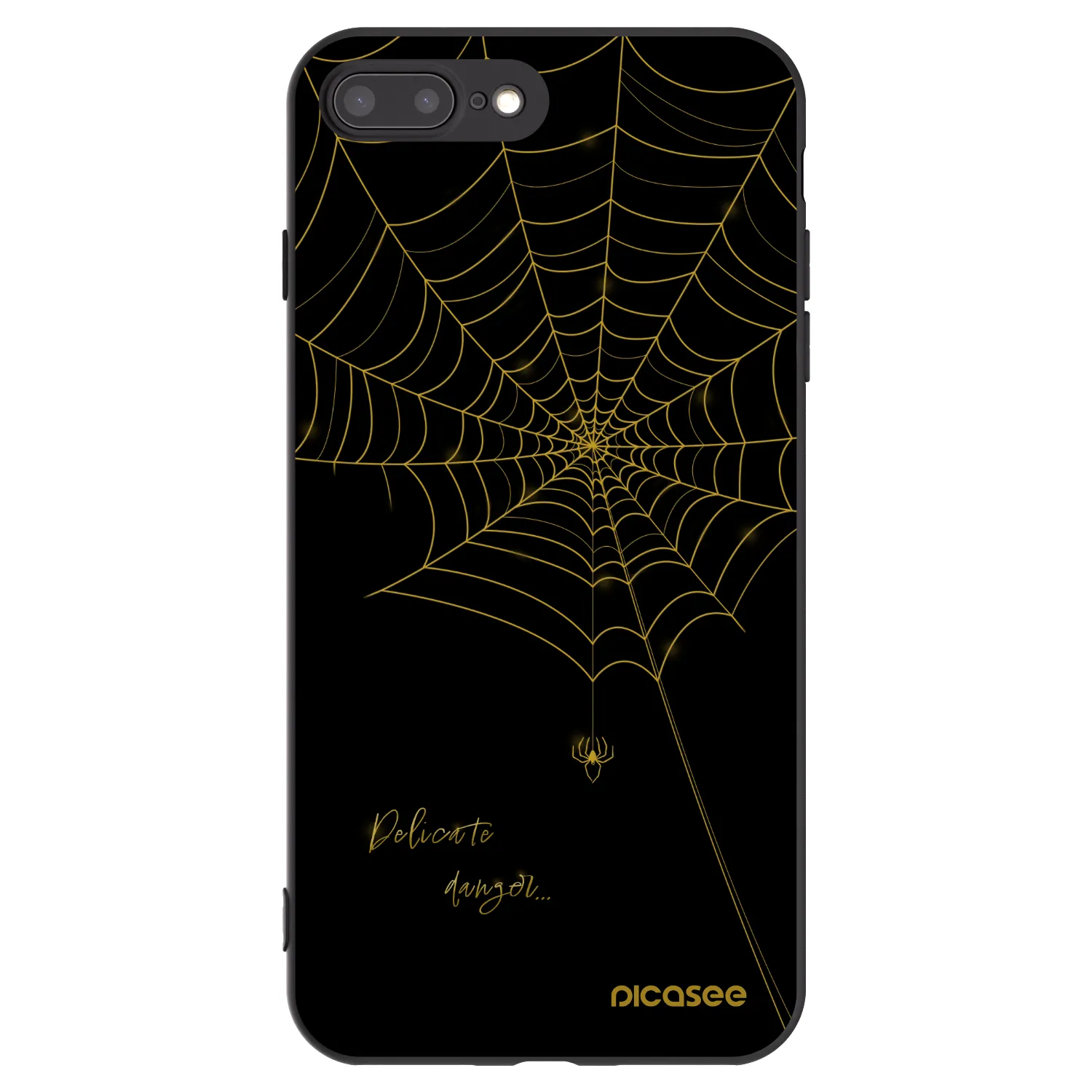 Picasee silikonowe czarne etui na Apple iPhone 8 Plus - Delicate danger