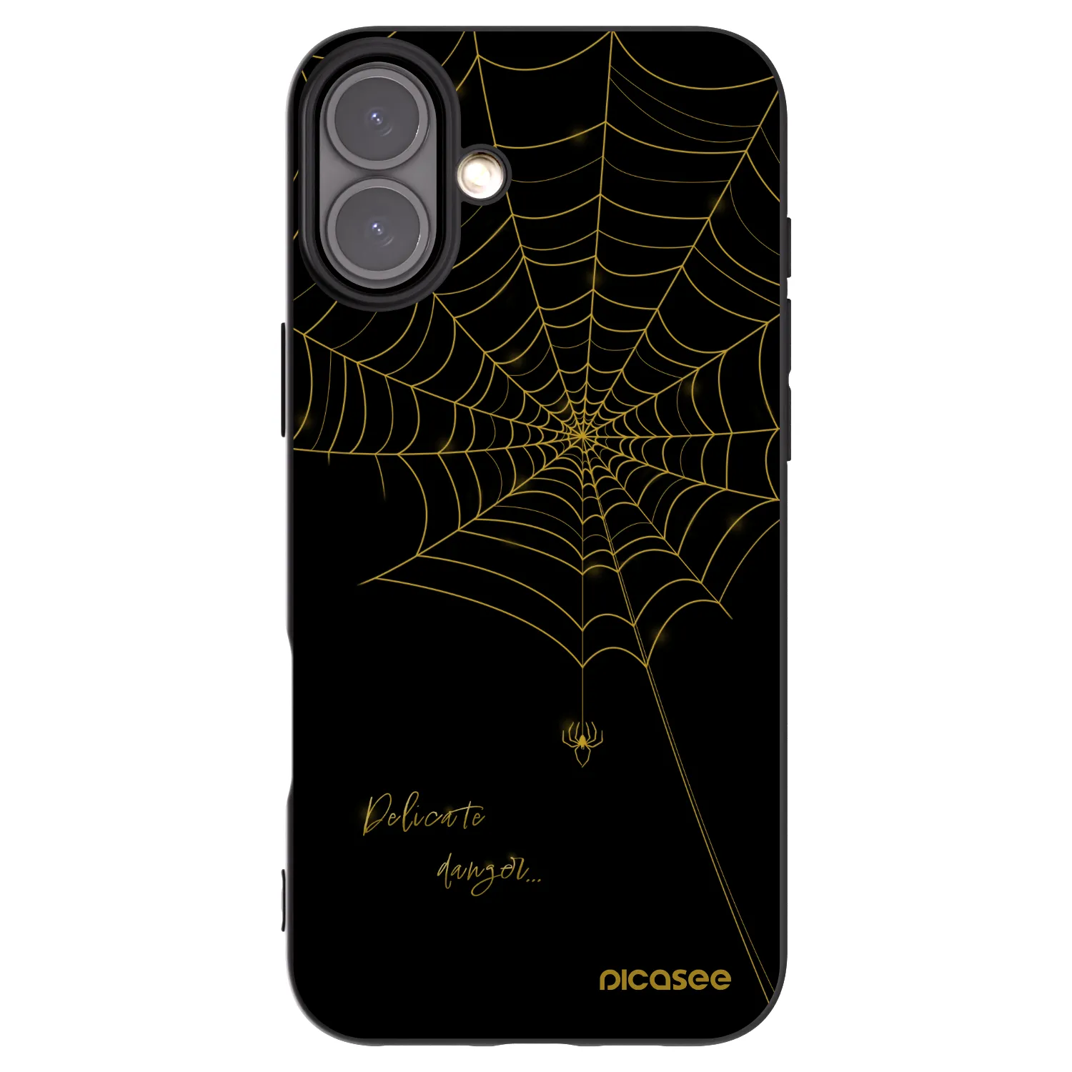 Picasee silikonowe czarne etui na Apple iPhone 16 Plus - Delicate danger