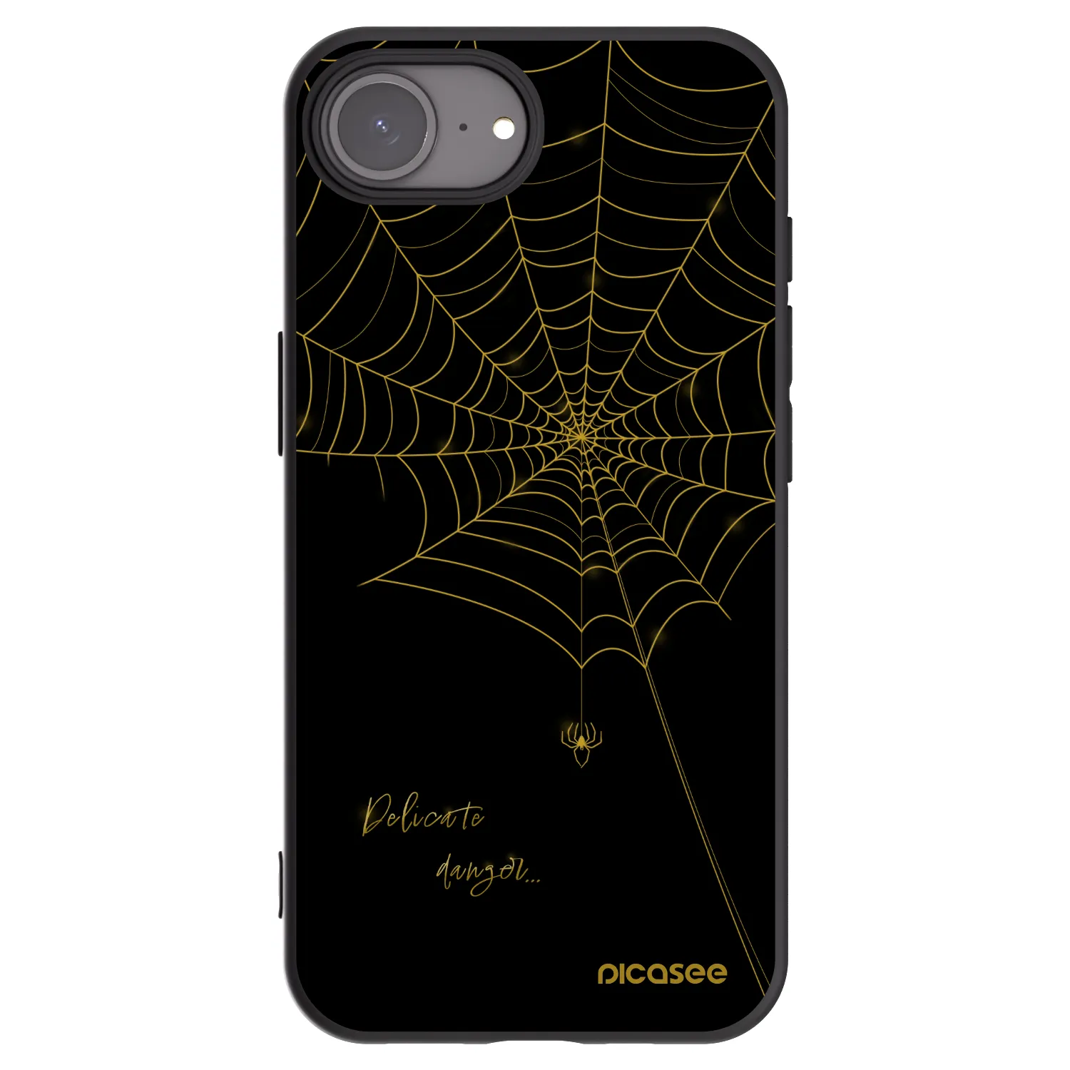 Picasee silikonowe czarne etui na Apple iPhone 16e - Delicate danger