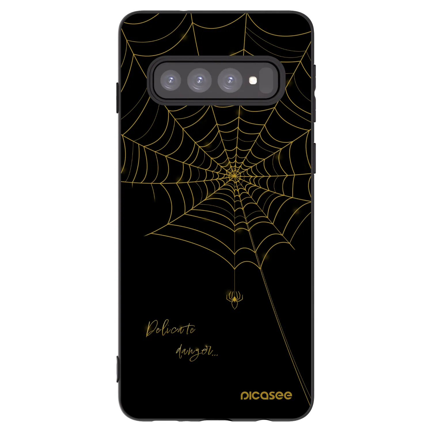 Picasee silikonowe czarne etui na Samsung Galaxy S10 G973 - Delicate danger