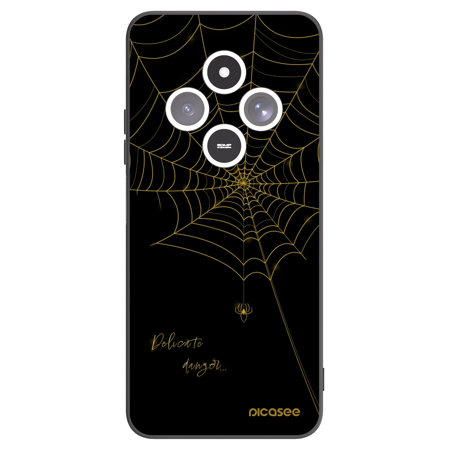 Picasee silikonowe czarne etui na Xiaomi Redmi 14C - Delicate danger