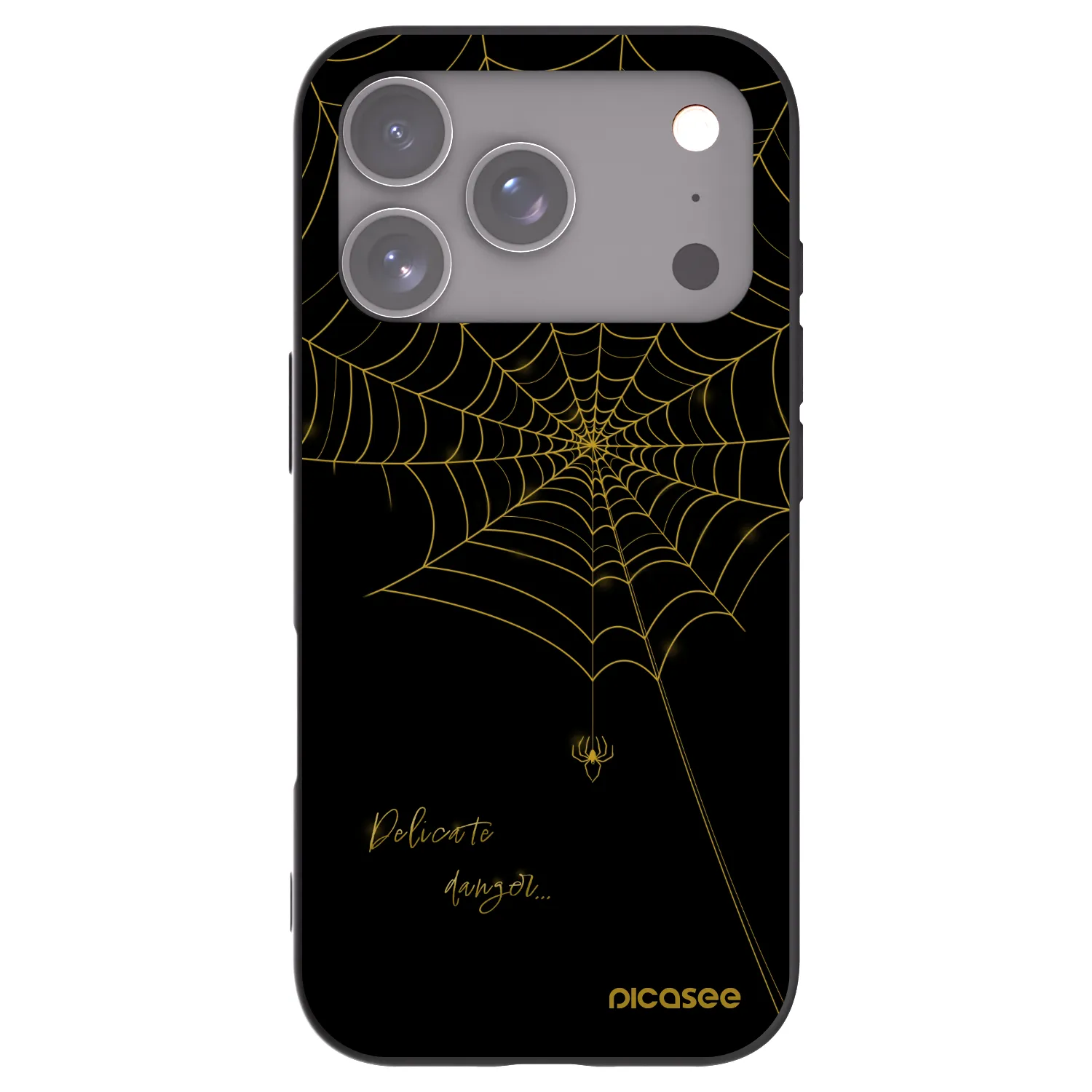 Picasee silikonowe czarne etui na Apple iPhone 17 Pro - Delicate danger
