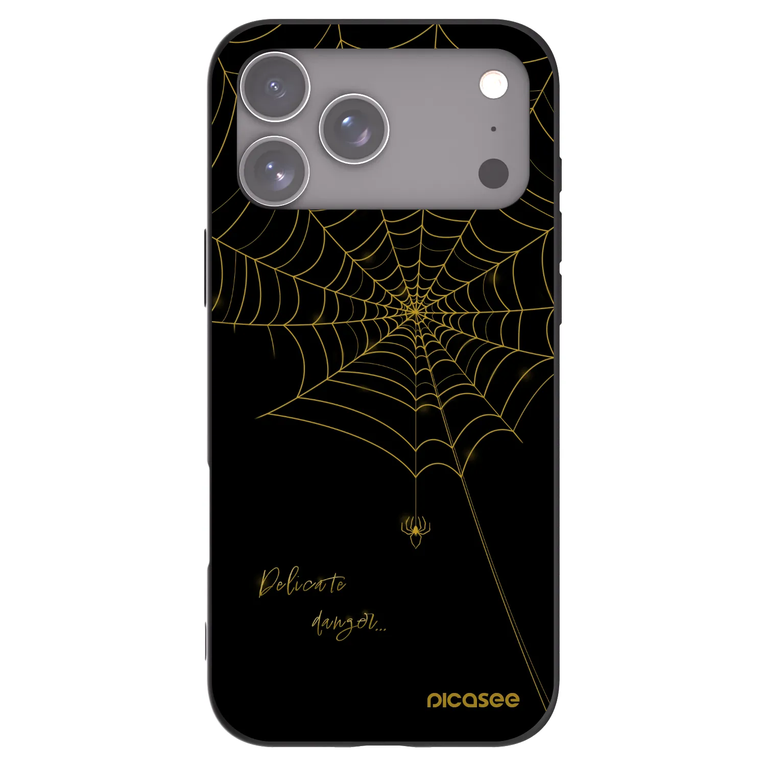 Picasee silikonowe czarne etui na Apple iPhone 17 Pro Max - Delicate danger