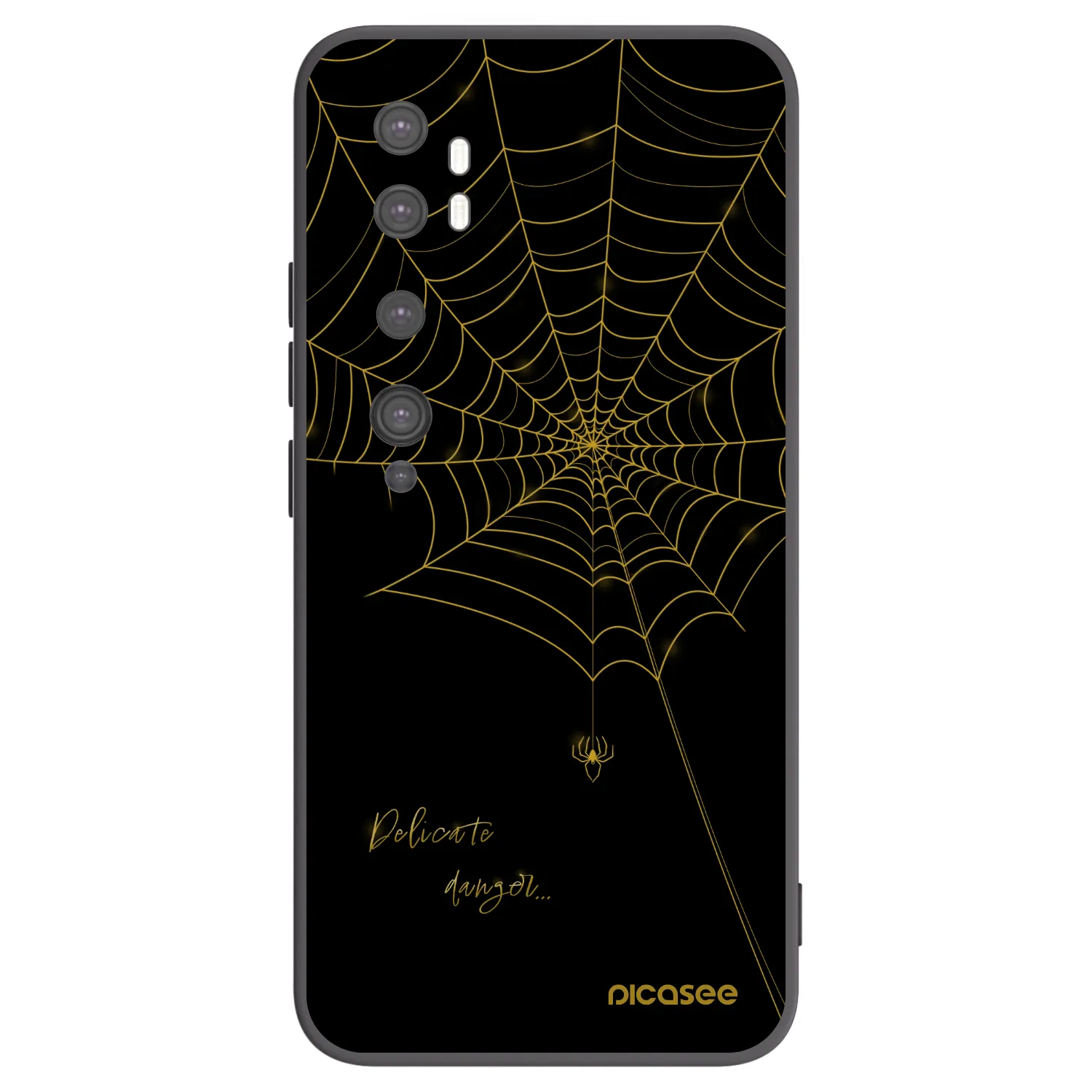 Picasee silikonowe czarne etui na Xiaomi Mi Note 10 (Pro) - Delicate danger