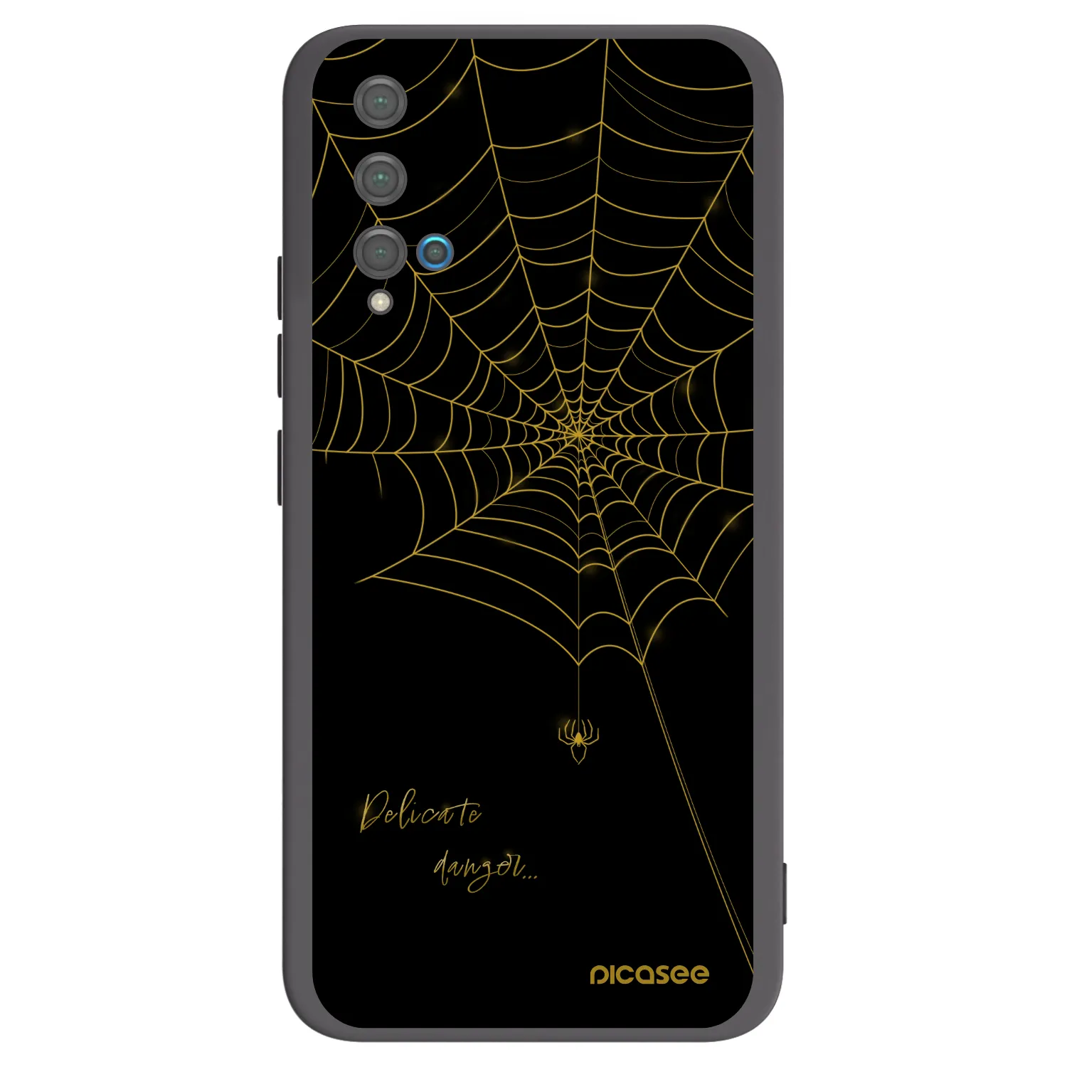 Picasee silikonowe czarne etui na Huawei Nova 5T - Delicate danger