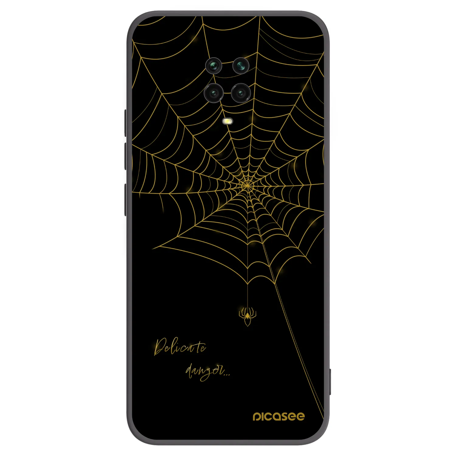 Picasee silikonowe czarne etui na Xiaomi Redmi Note 9 Pro - Delicate danger