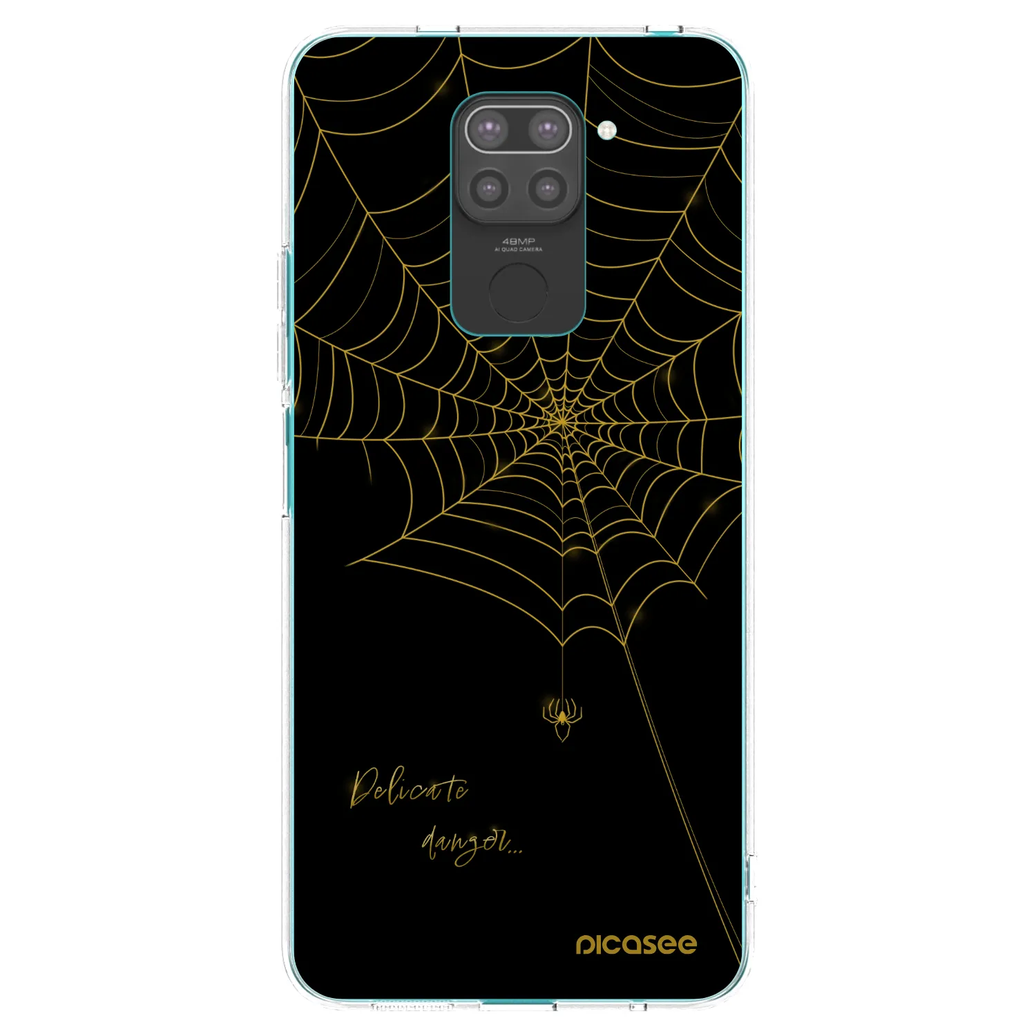 Picasee silikonowe czarne etui na Xiaomi Redmi Note 9 - Delicate danger