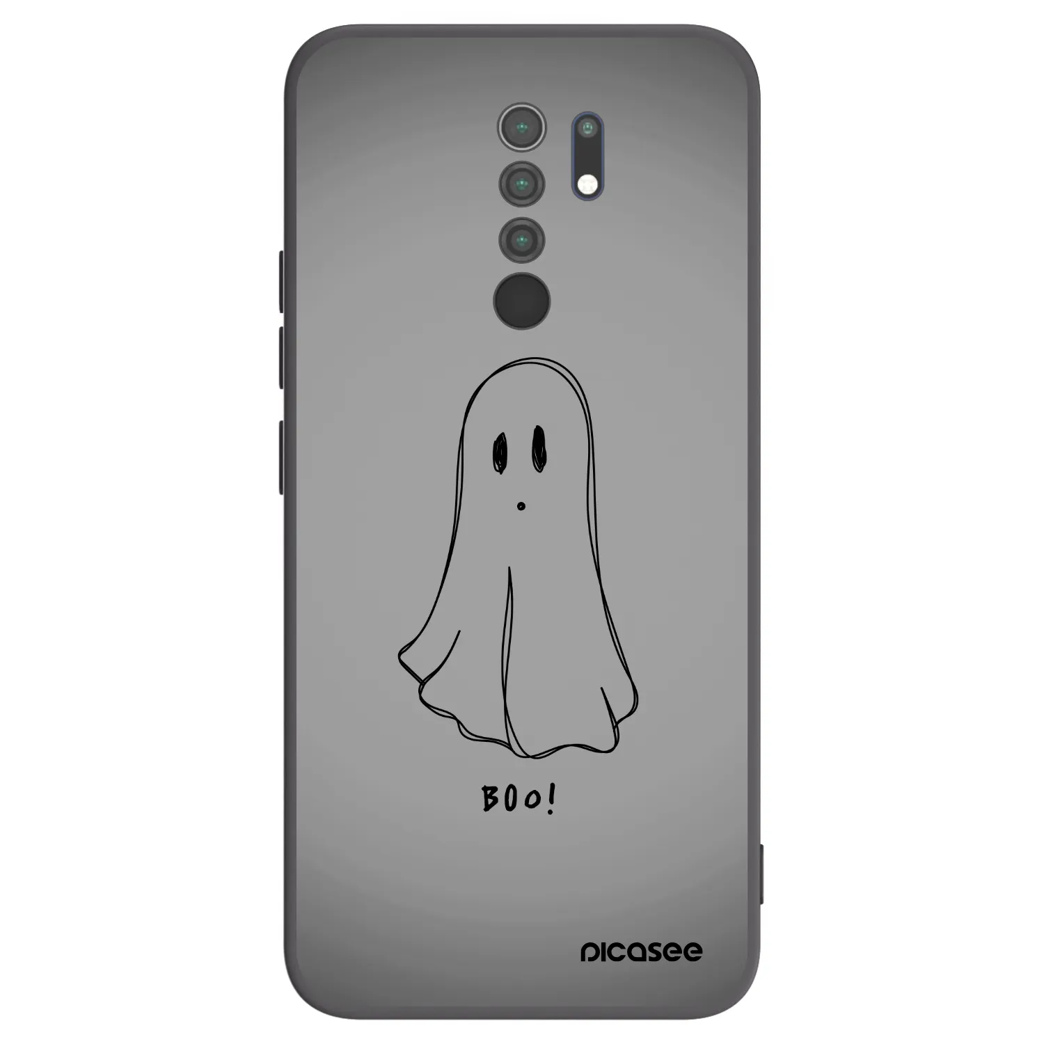 Picasee silikonowe czarne etui na Xiaomi Redmi 9 - Ghost