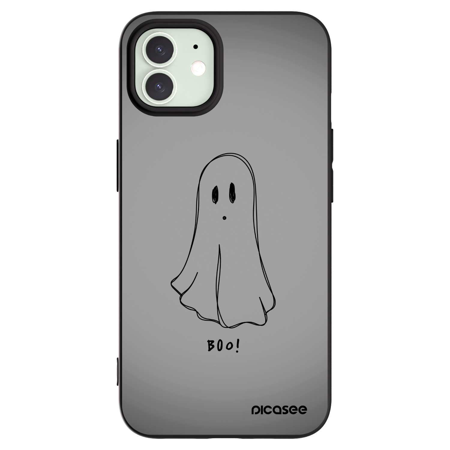Picasee silikonowe czarne etui na Apple iPhone 12 - Ghost