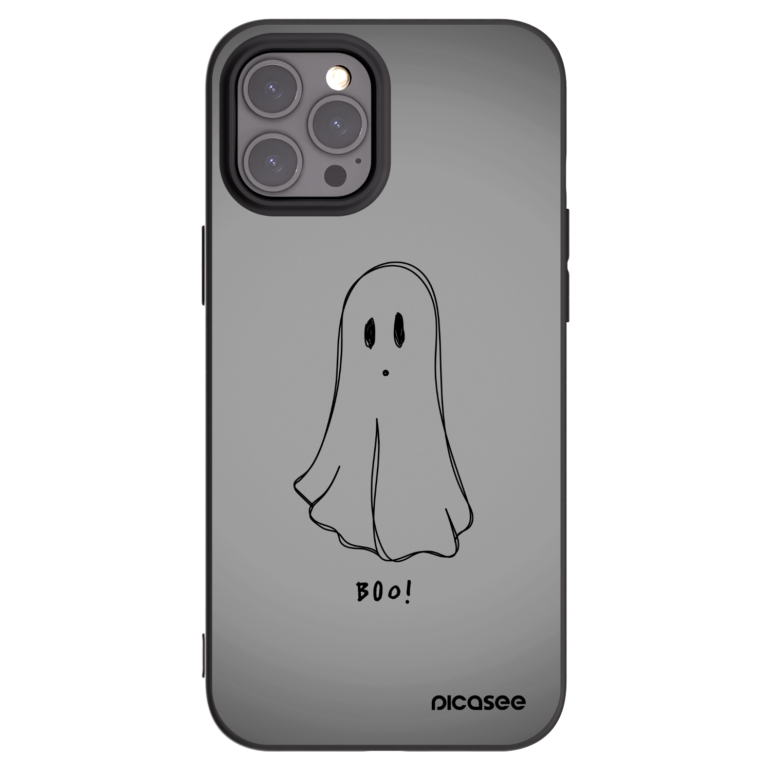 Picasee silikonowe czarne etui na Apple iPhone 12 Pro Max - Ghost