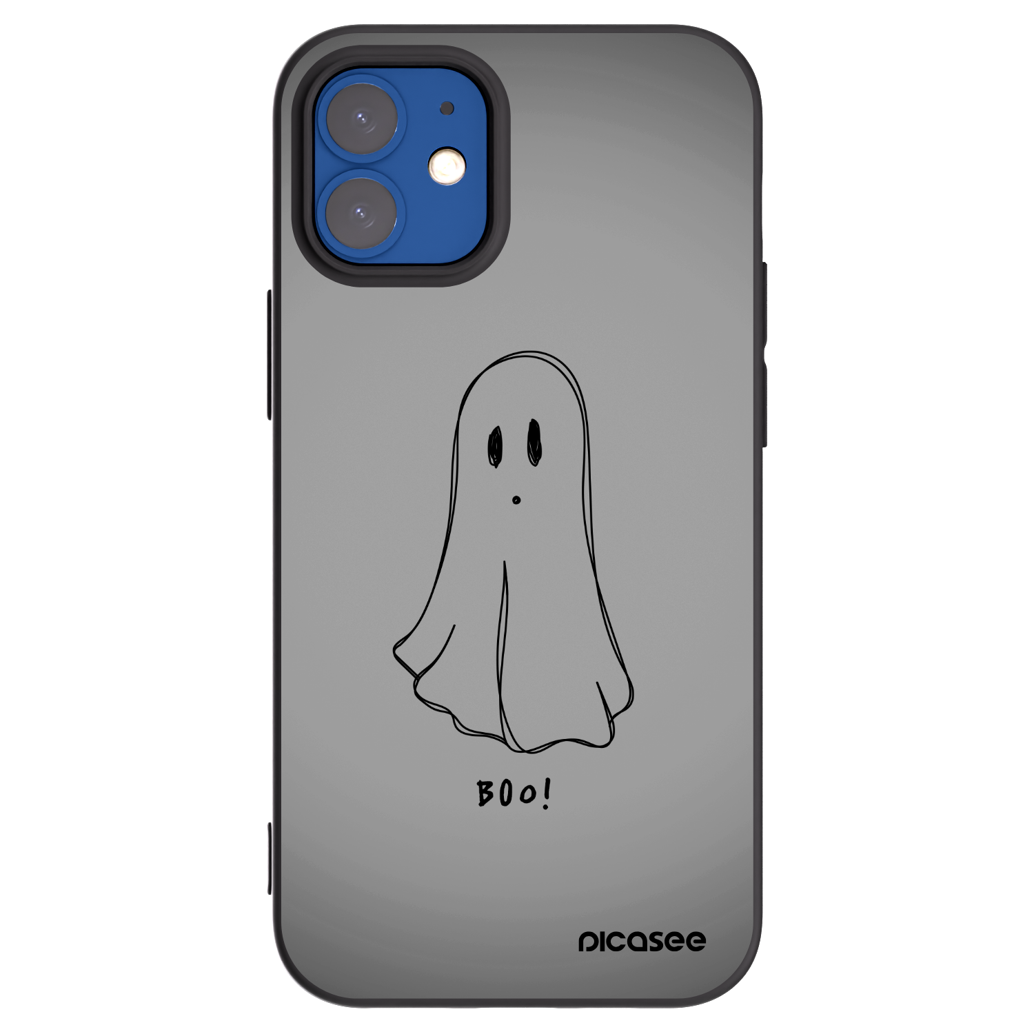 Picasee silikonowe czarne etui na Apple iPhone 12 mini - Ghost