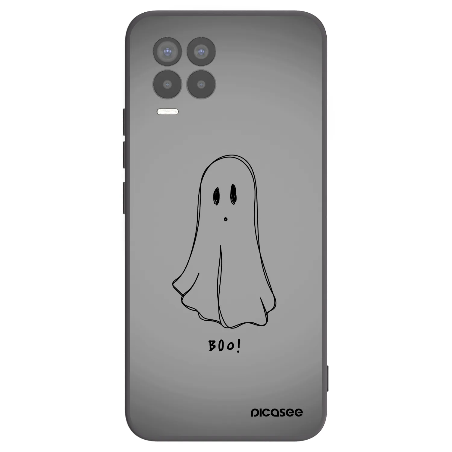Picasee silikonowe czarne etui na Realme 8 4G - Ghost