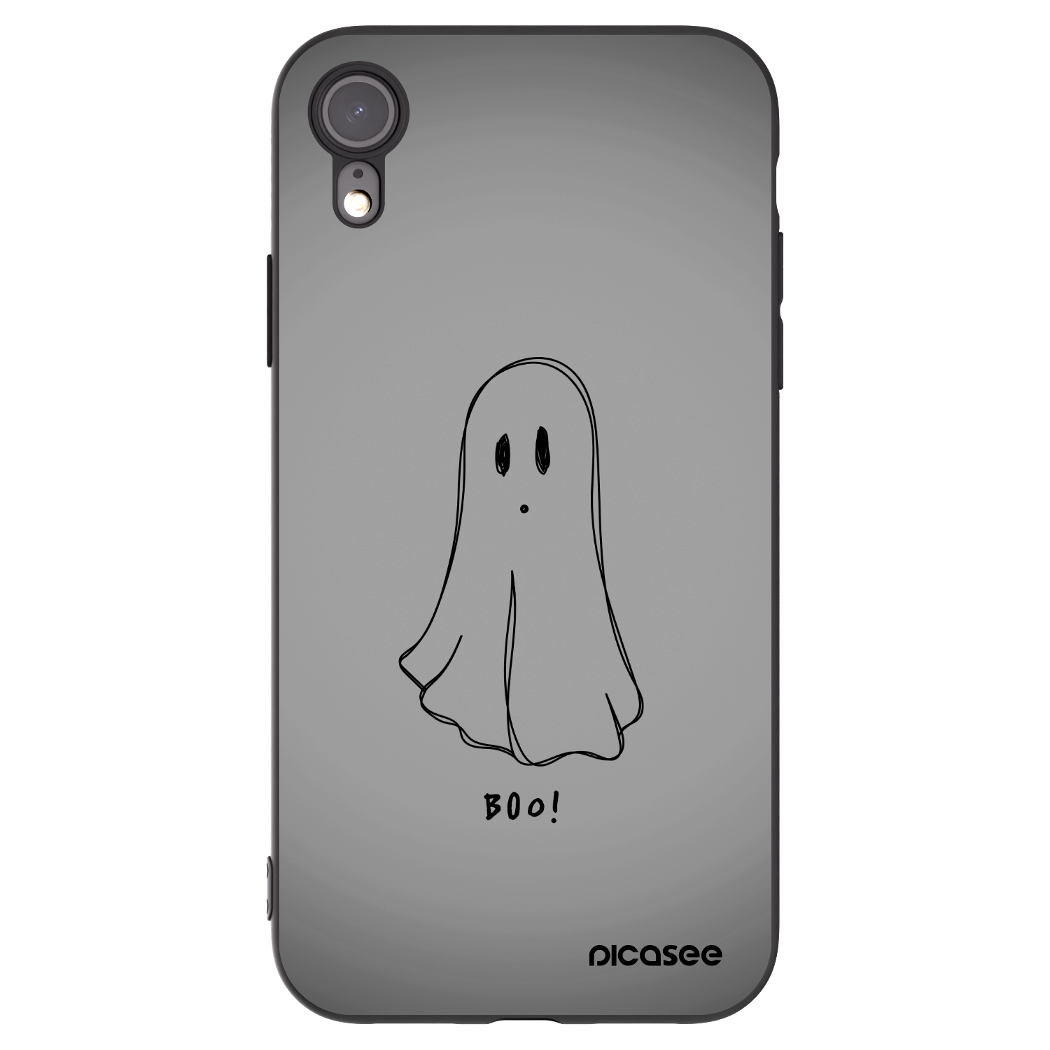 Picasee silikonowe czarne etui na Apple iPhone XR - Ghost
