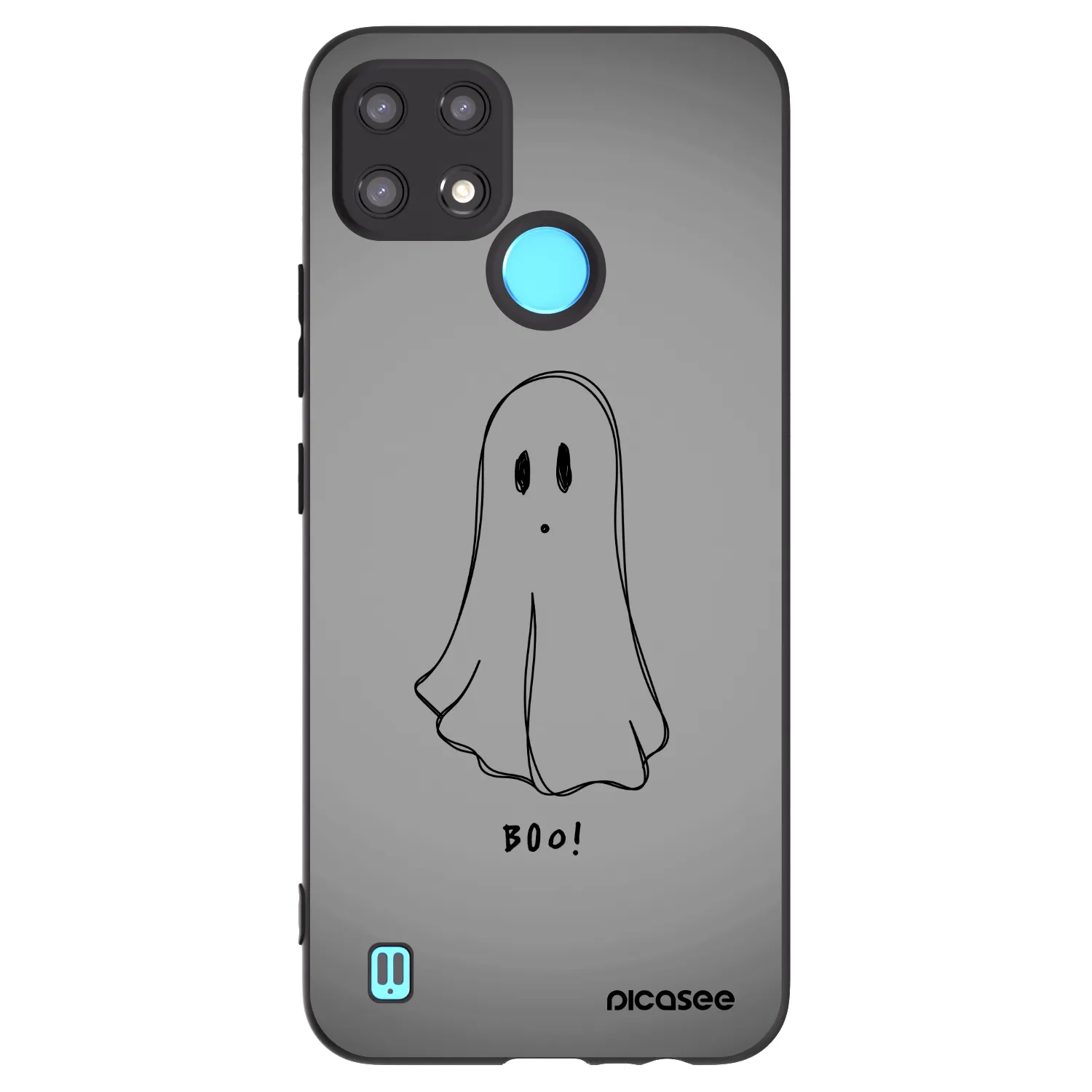 Picasee silikonowe czarne etui na Realme C21 - Ghost