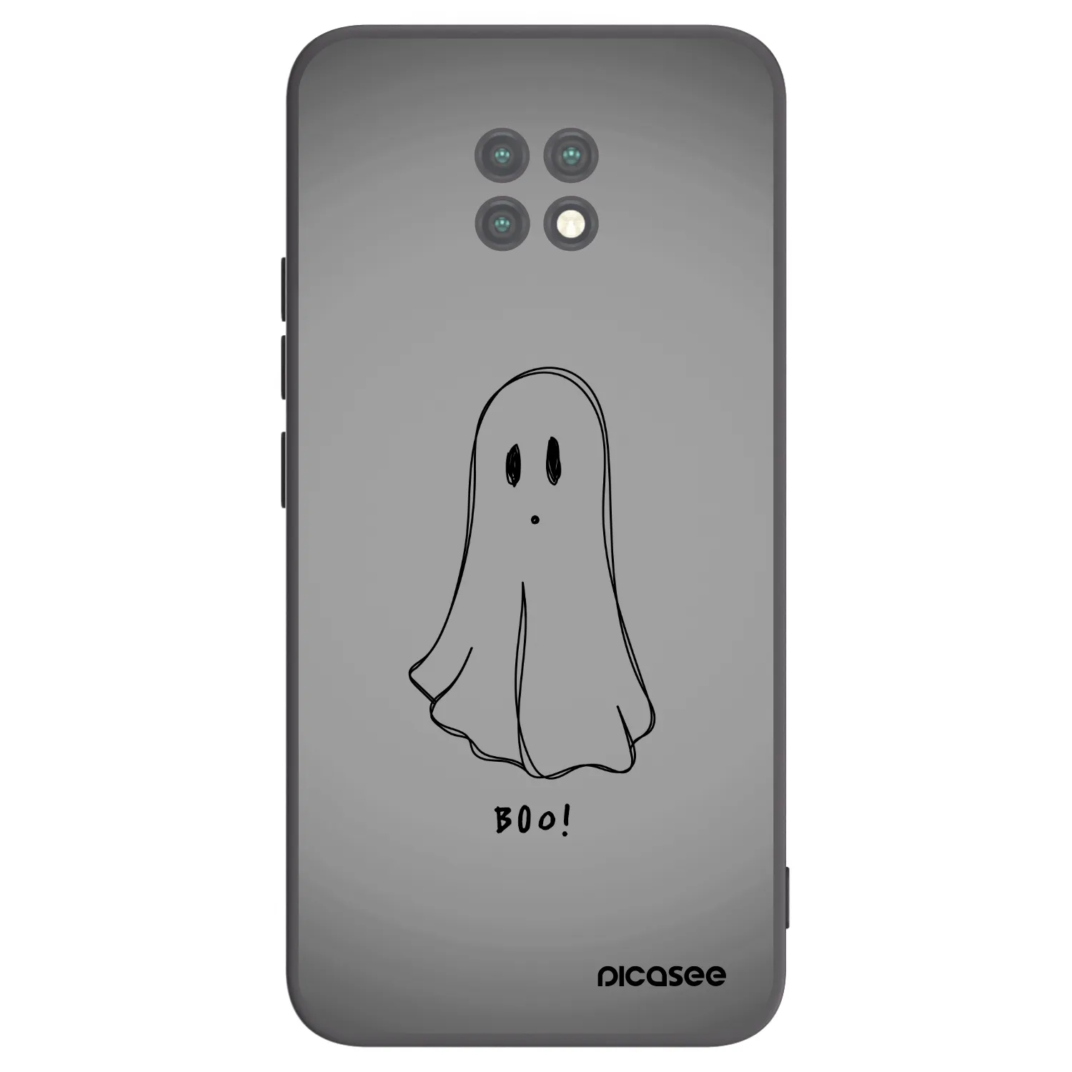 Picasee silikonowe czarne etui na Xiaomi Redmi Note 9T - Ghost