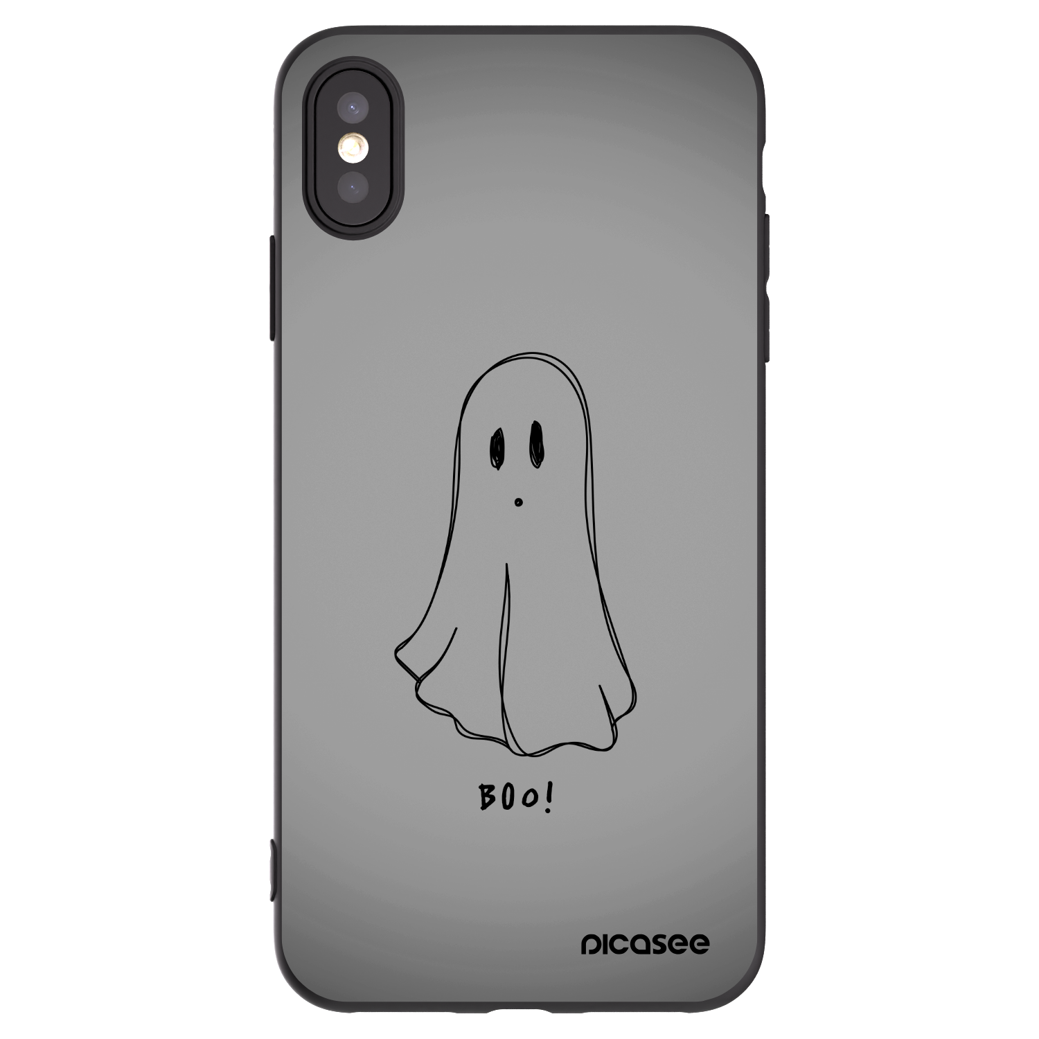 Picasee silikonowe czarne etui na Apple iPhone XS Max - Ghost