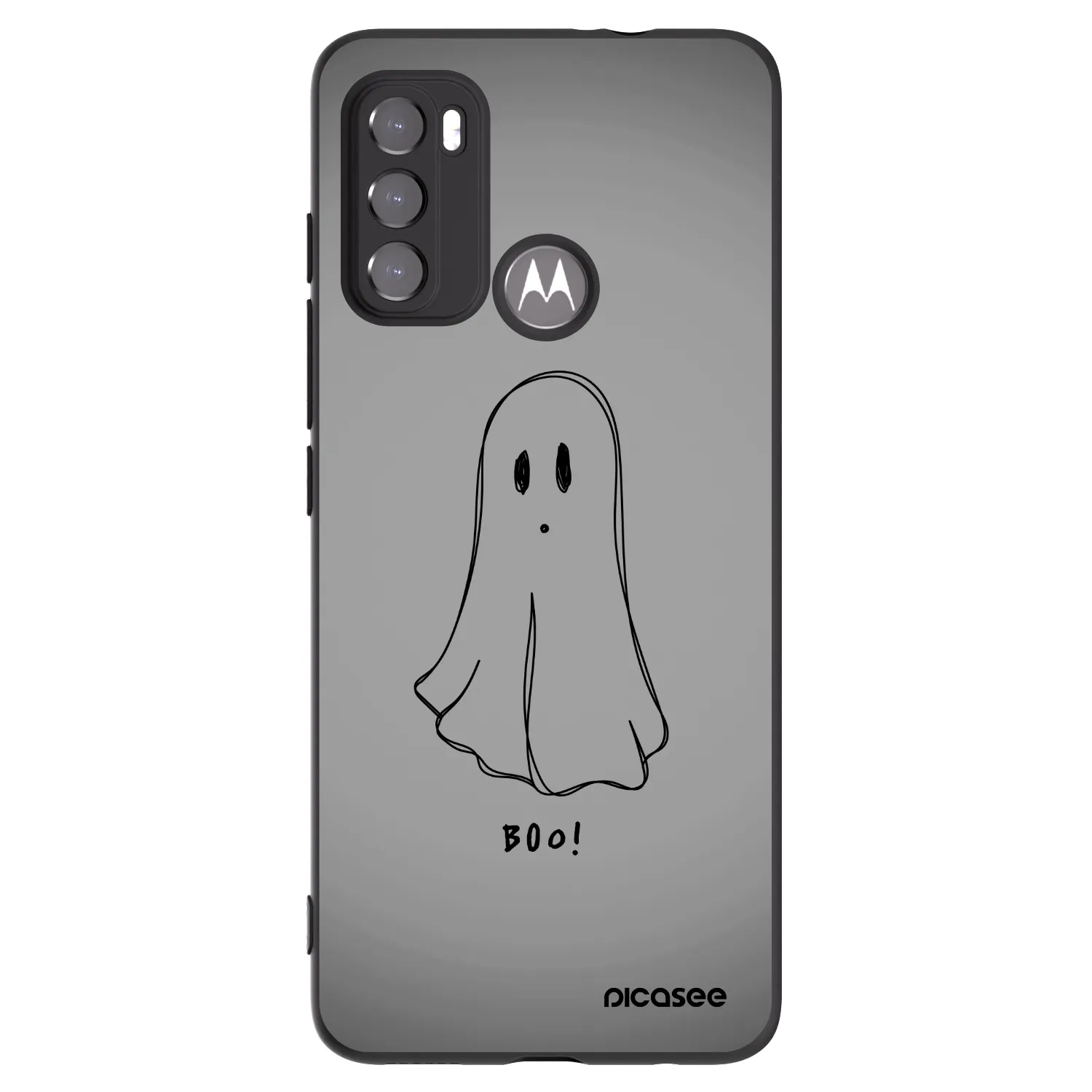 Picasee silikonowe czarne etui na Motorola Moto G60 - Ghost