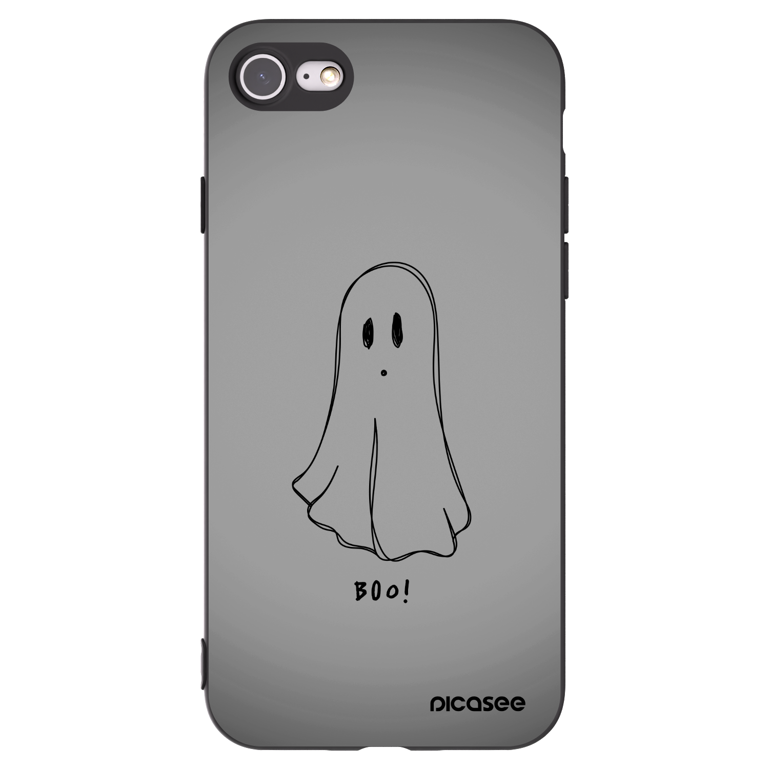 Picasee silikonowe czarne etui na Apple iPhone SE 2022 - Ghost