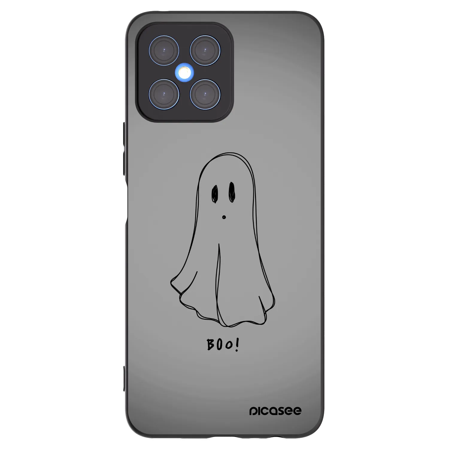 Picasee silikonowe czarne etui na Honor X8 4G - Ghost
