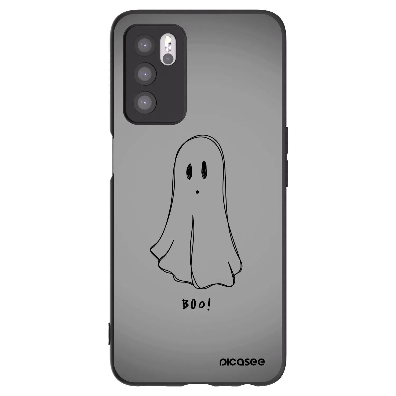 Picasee silikonowe czarne etui na OPPO A16s - Ghost