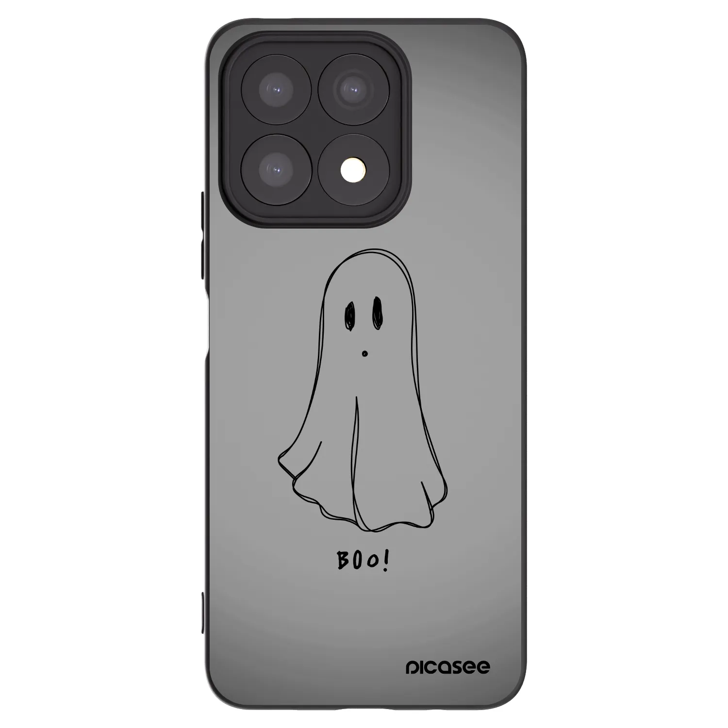 Picasee silikonowe czarne etui na Honor X8a - Ghost